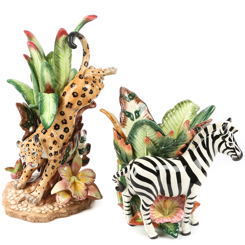 Fitz and Floyd "Exotic Jungle" Candleholders
