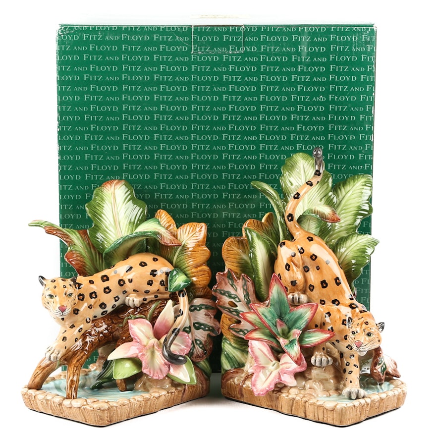 Fitz and Floyd "Exotic Jungle" Bookends