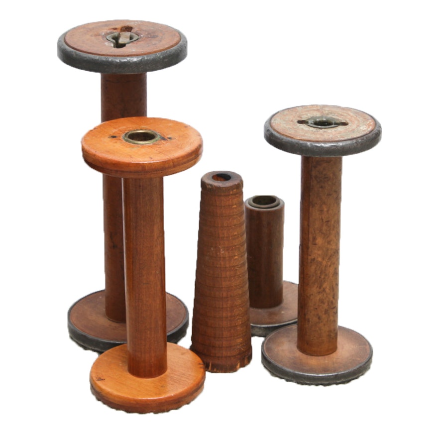 Antique Wooden Spools