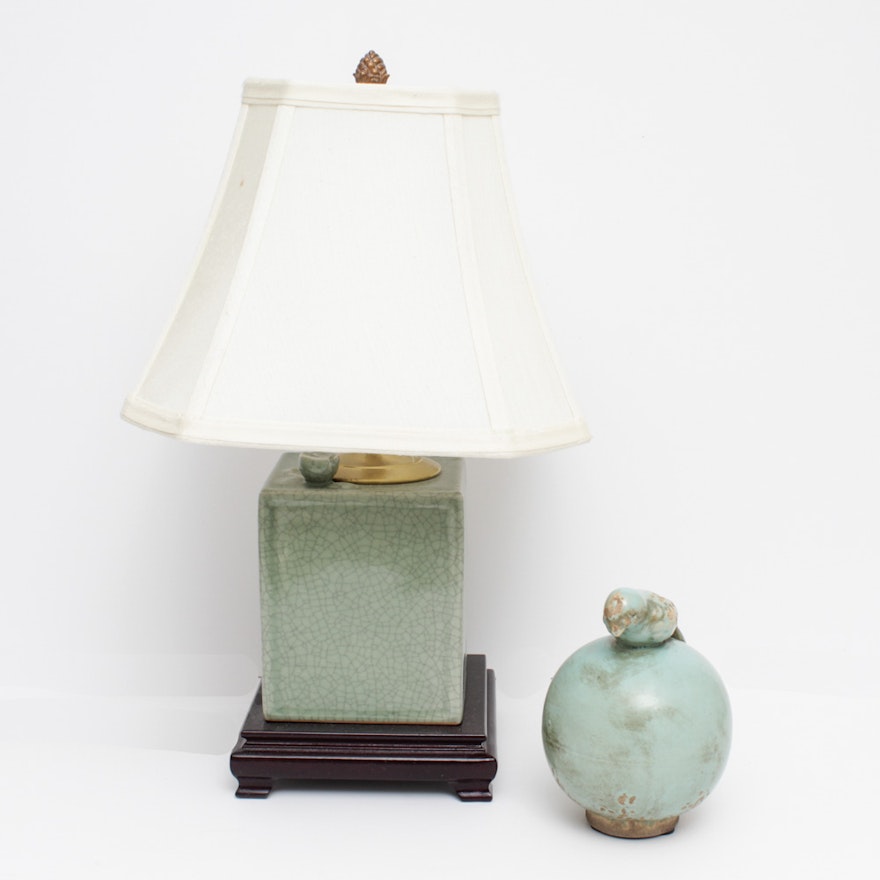 Decorative Table Lamp and Bird Figurine