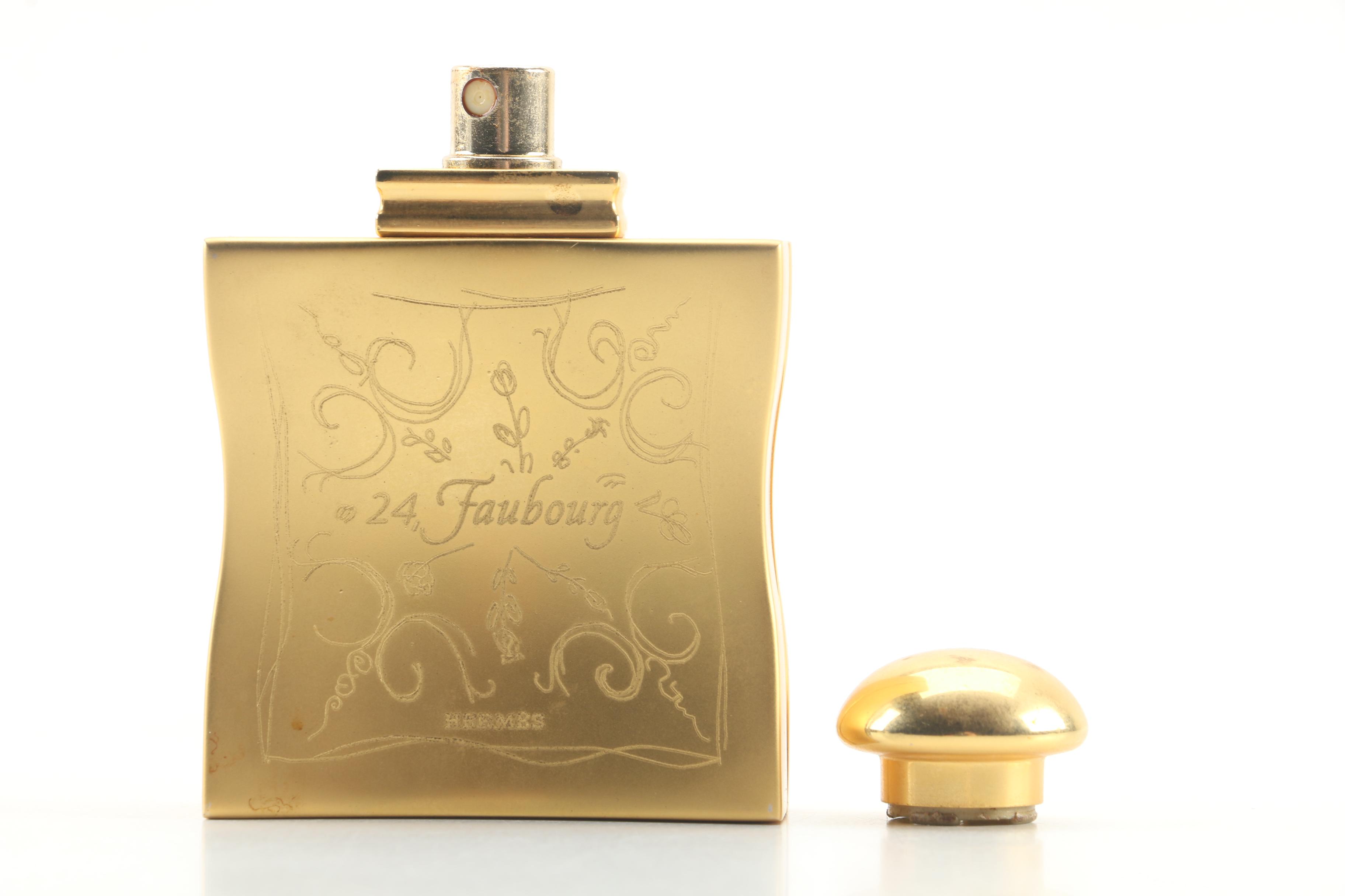 Hermès 24 Faubourg Perfume Bottle with Gold Tone Metal Case