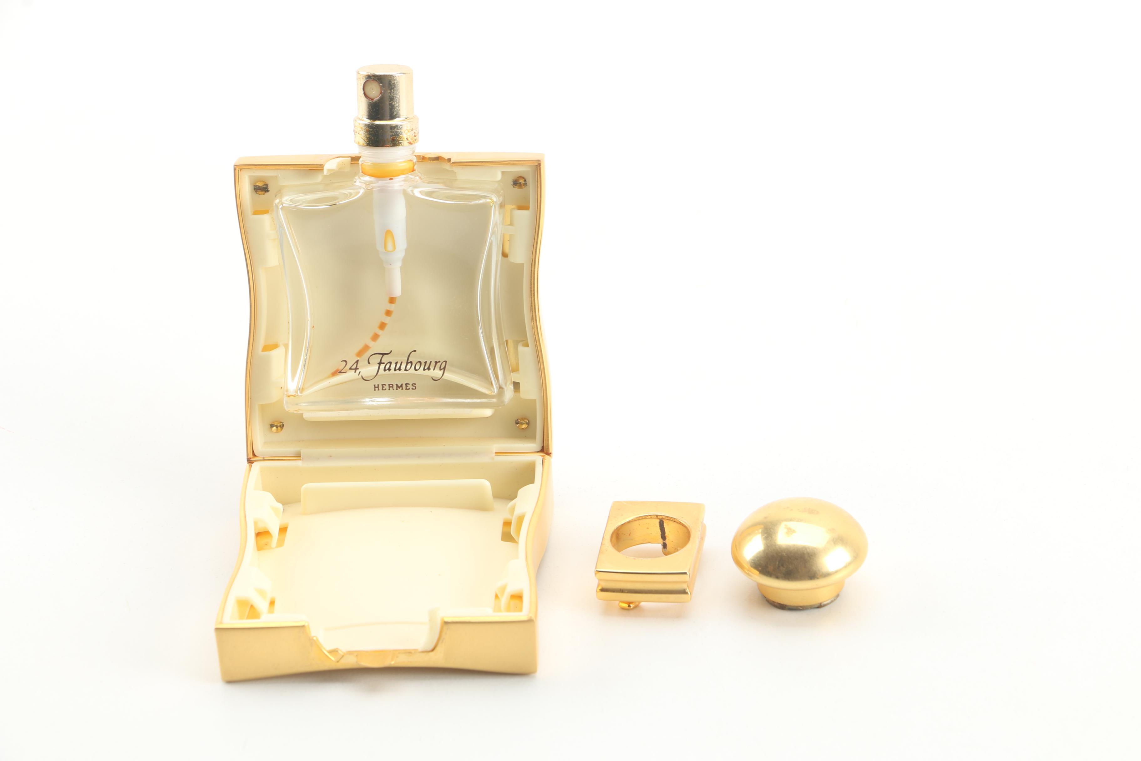 Hermès 24 Faubourg Perfume Bottle with Gold Tone Metal Case