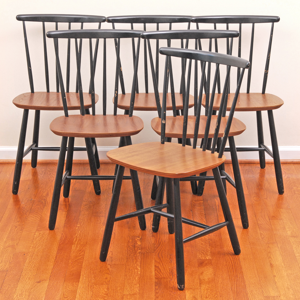 Danish Modern Style Spindle Back Chairs