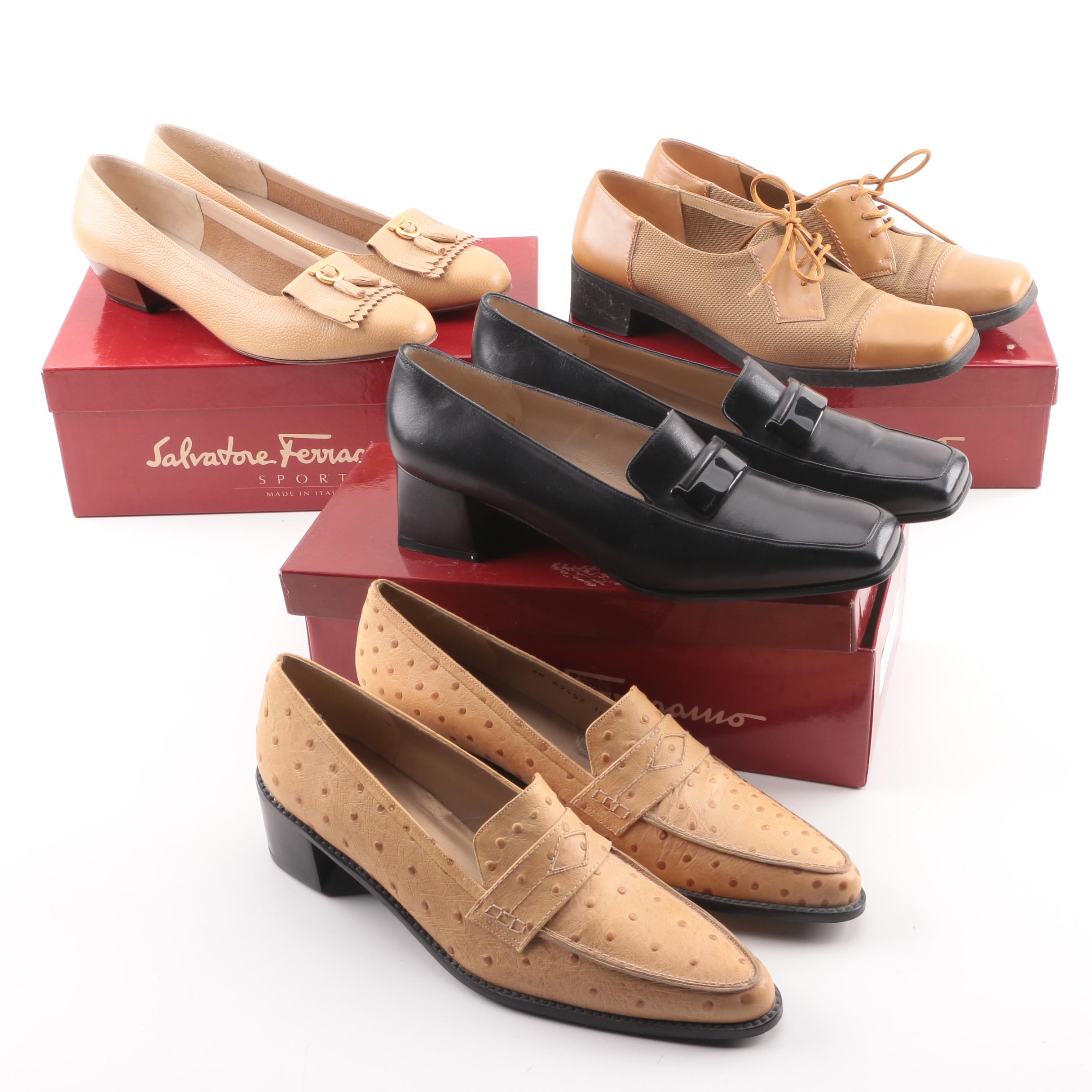 Salvatore Ferragamo and Stuart Weitzman Loafers and Low-Heeled Shoes