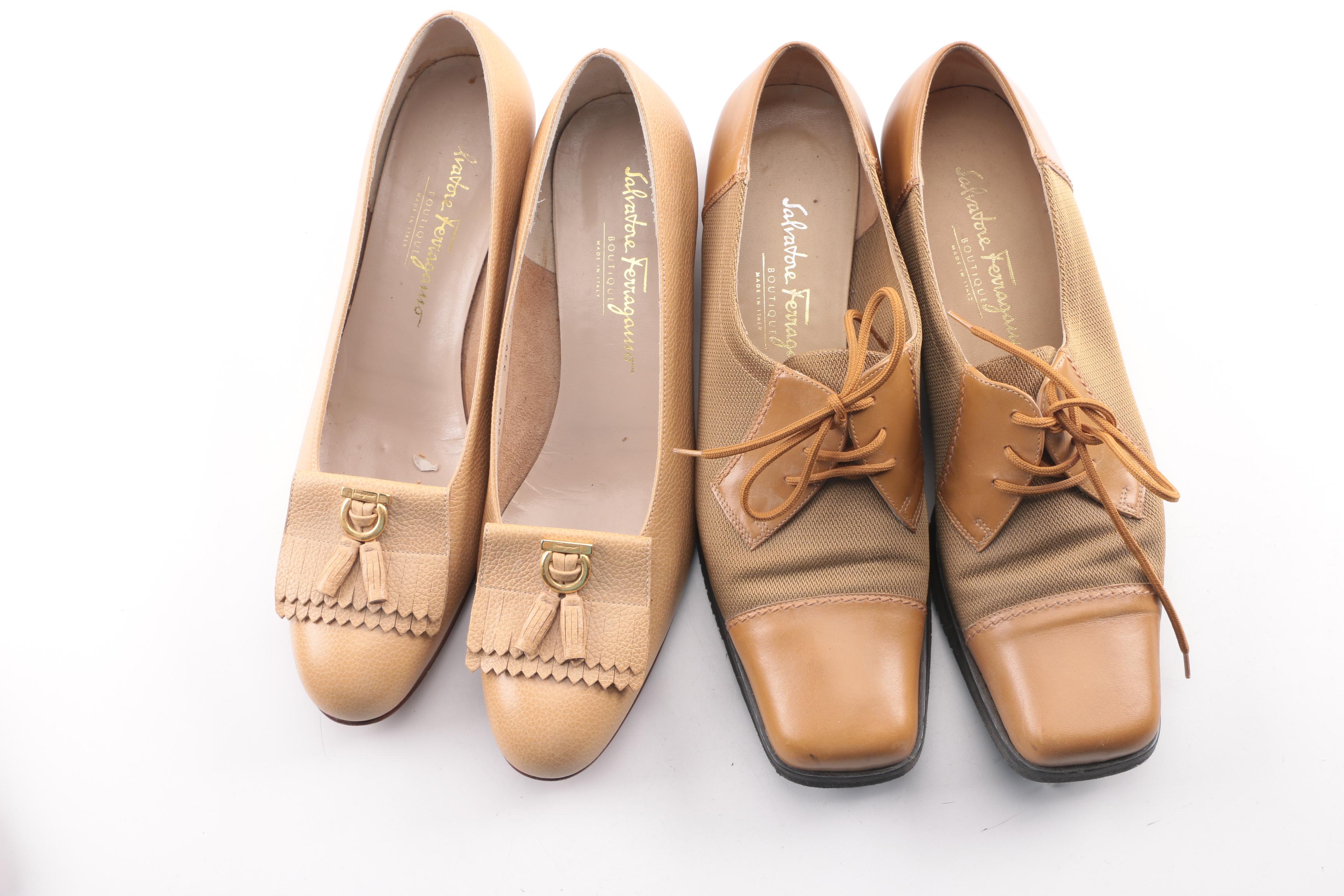 Salvatore Ferragamo and Stuart Weitzman Loafers and Low-Heeled Shoes