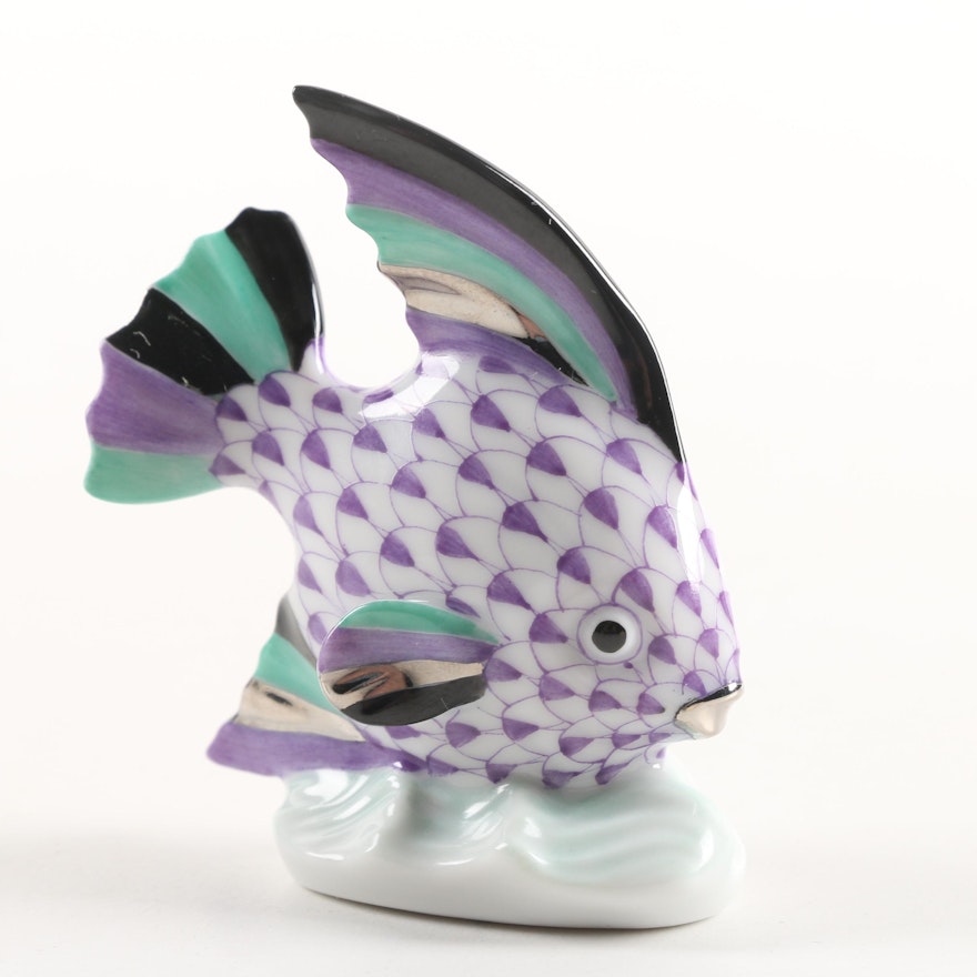 Herend Hungary "Fish" Hand-Painted Porcelain Figurine