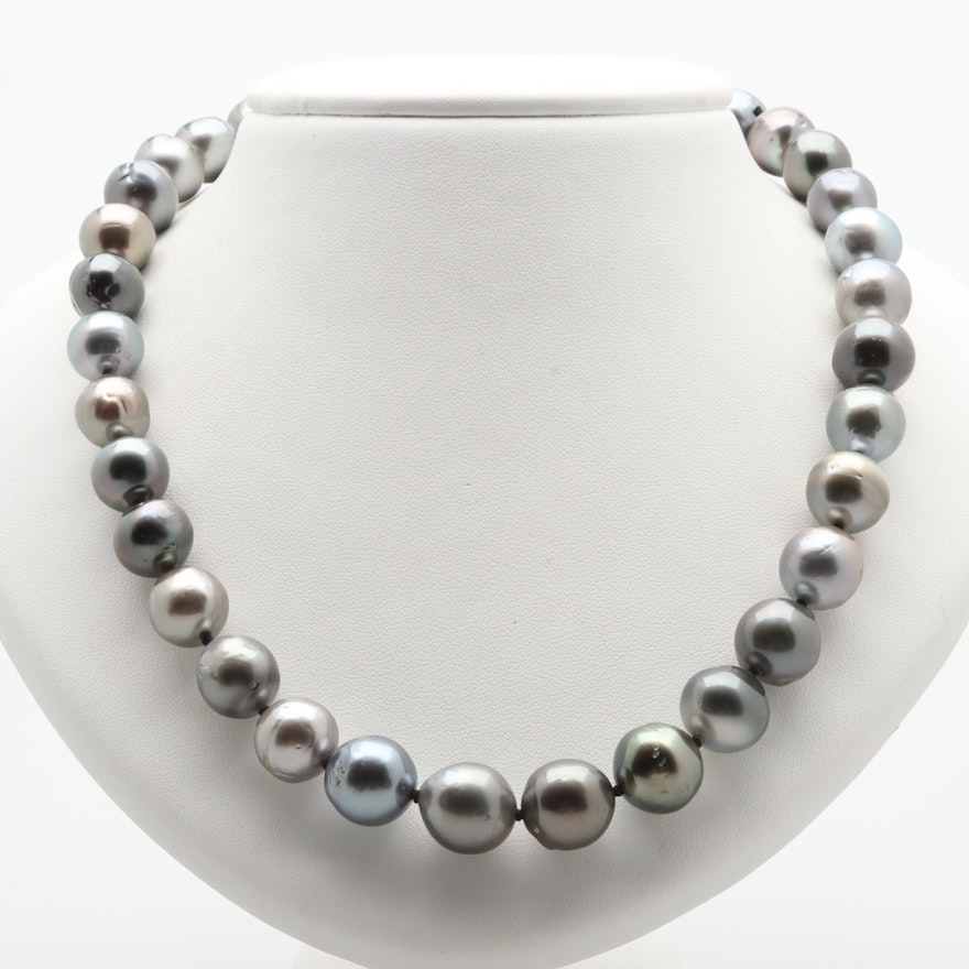 14K White Gold Cultured Pearl Necklace