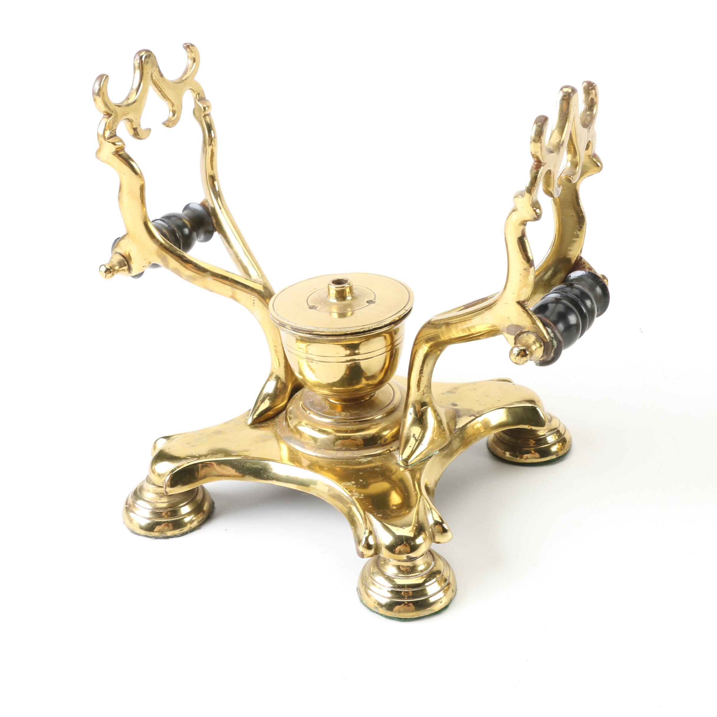 Vintage Brass Tipping Teapot with Warming Stand