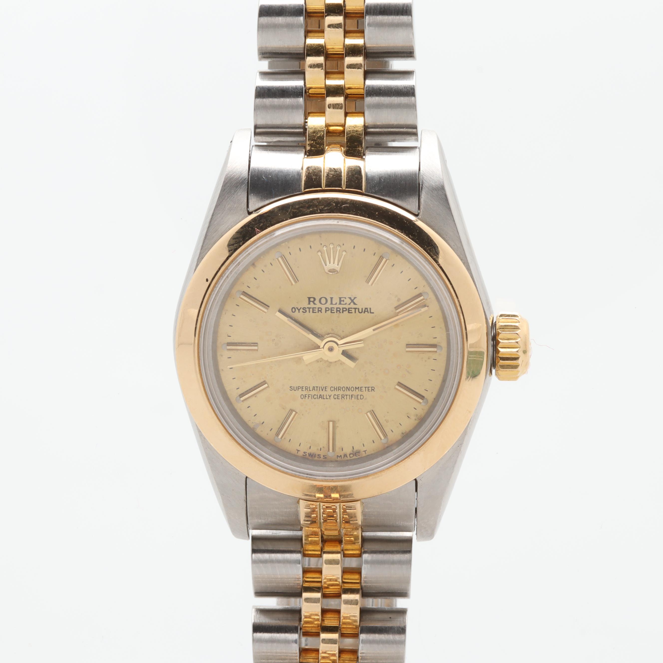 Rolex Oyster Perpetual Stainless Steel and 18K Yellow Gold Watch