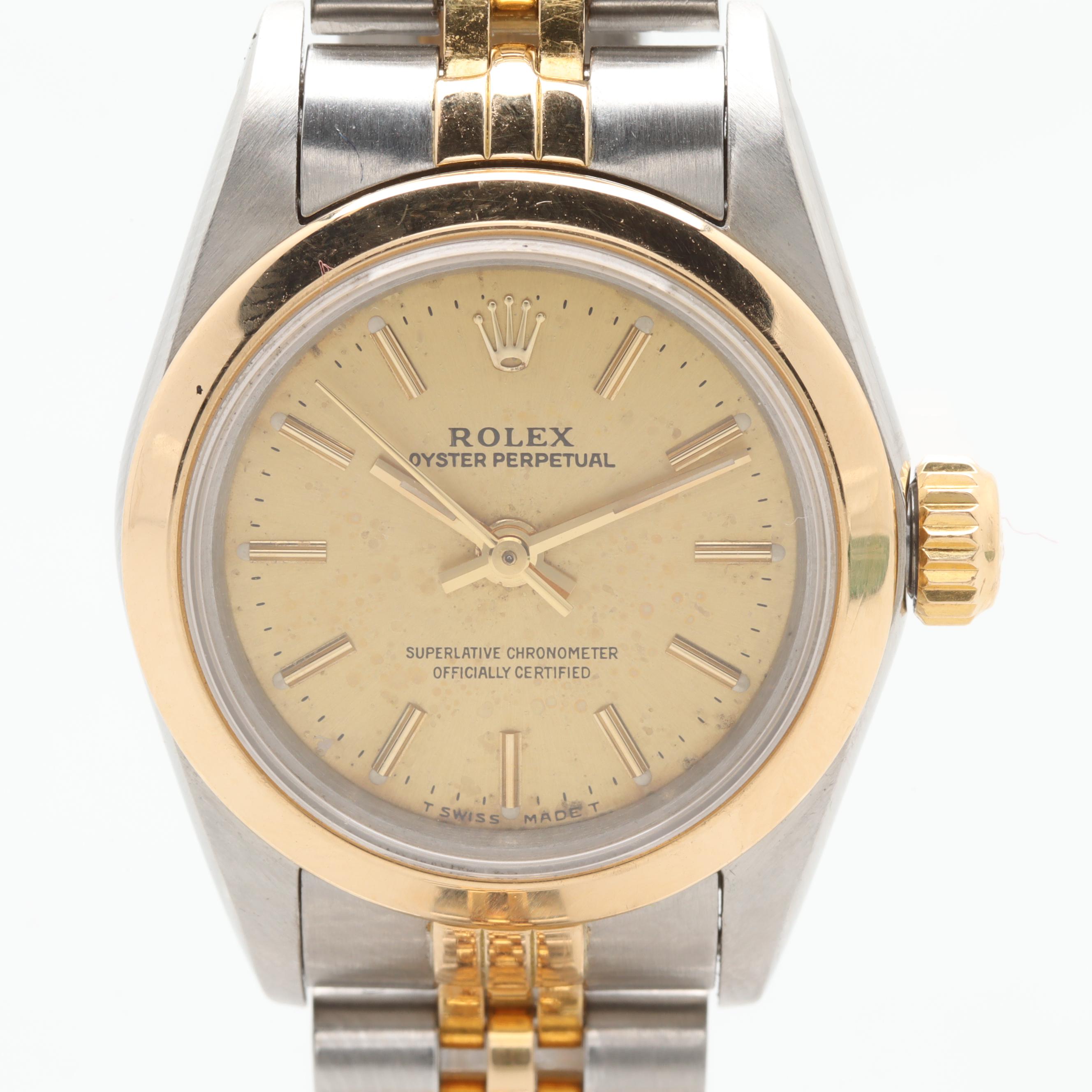 Rolex Oyster Perpetual Stainless Steel and 18K Yellow Gold Watch