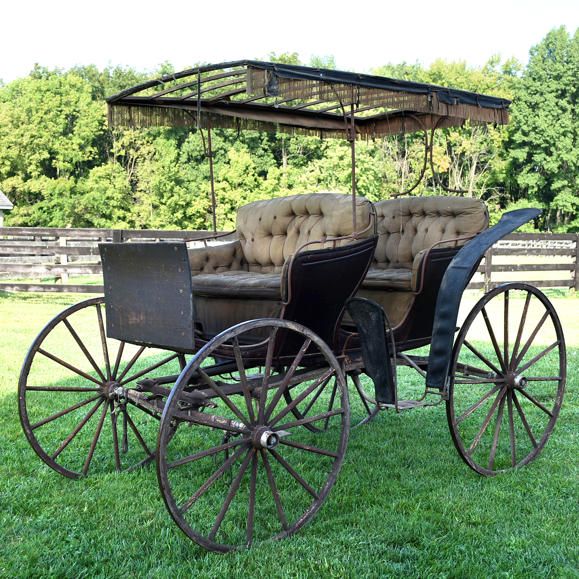 Late 19th Century Horse Drawn Buggy Glen Falls Buckboard Surrey For Restoration