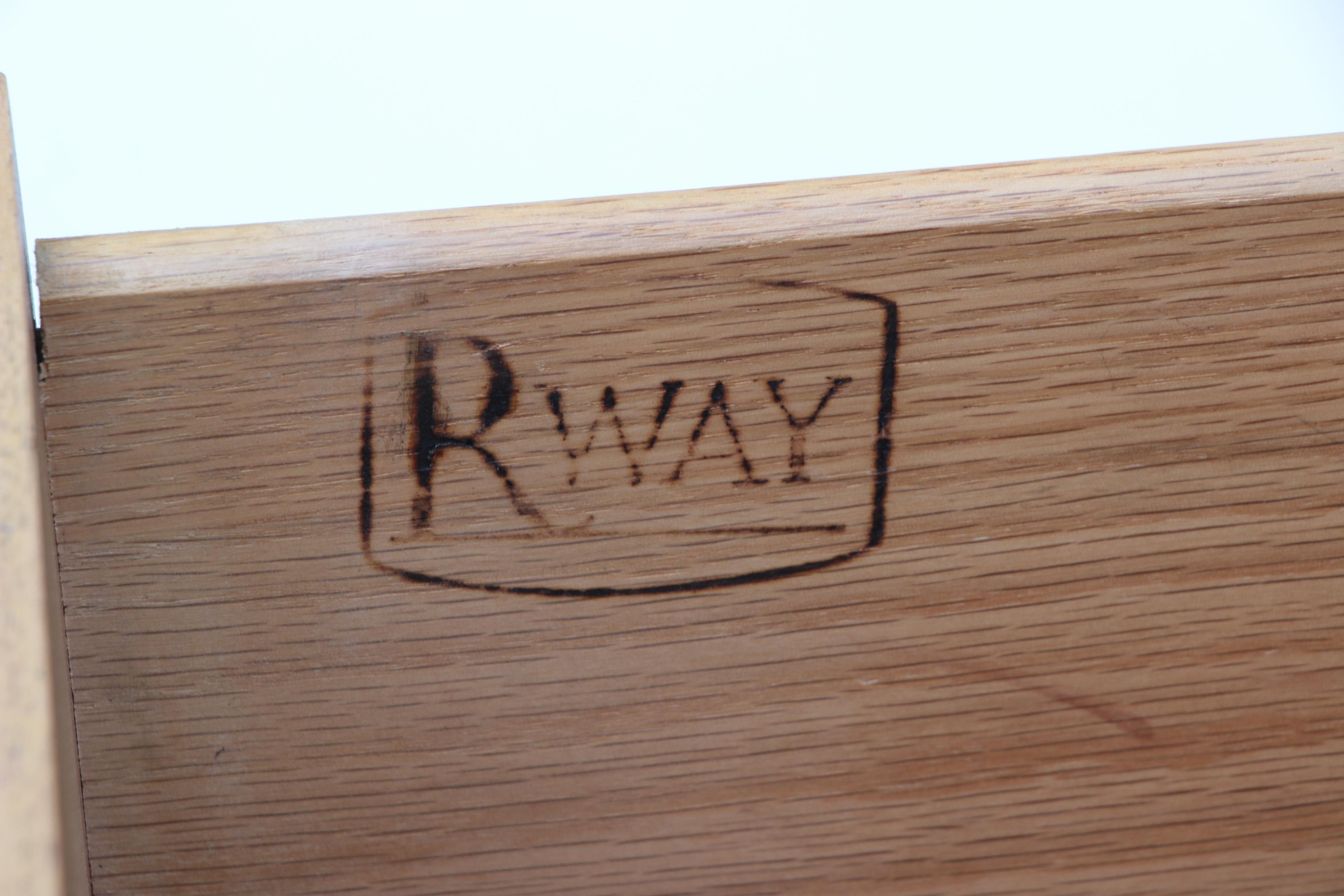 Eliel Saarinen for RWay Blonde Mahogany Nightstand Pair