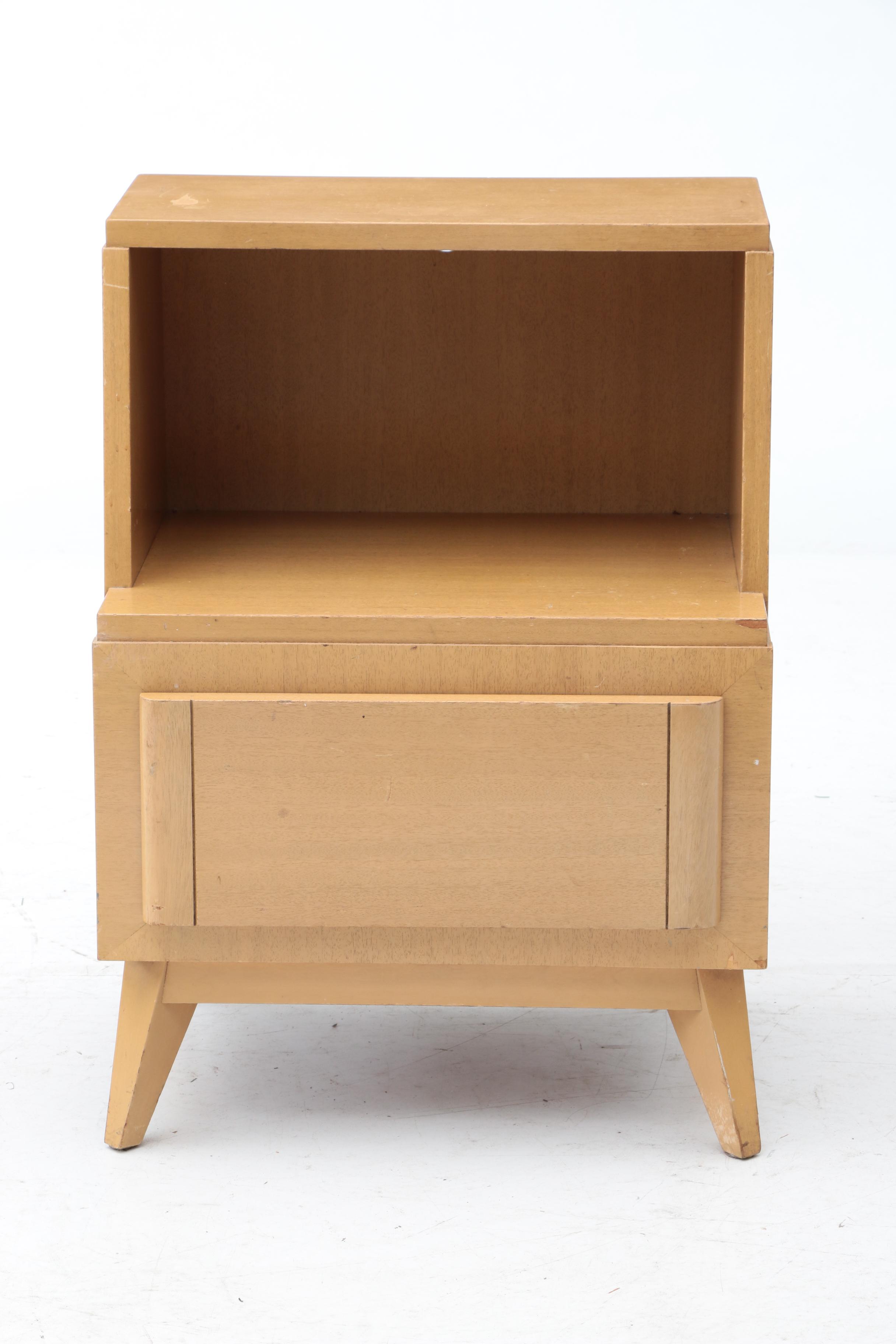 Eliel Saarinen for RWay Blonde Mahogany Nightstand Pair