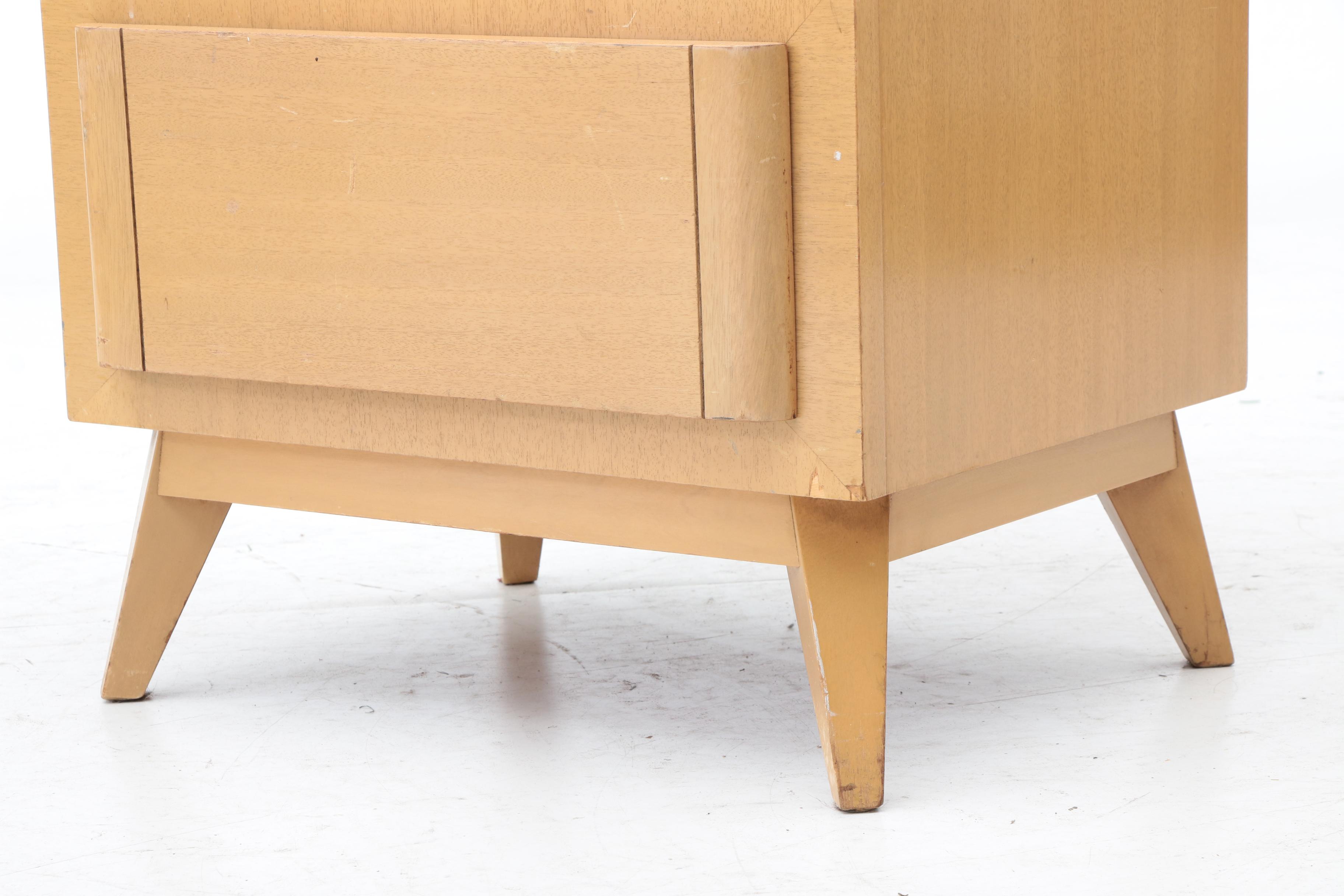 Eliel Saarinen for RWay Blonde Mahogany Nightstand Pair