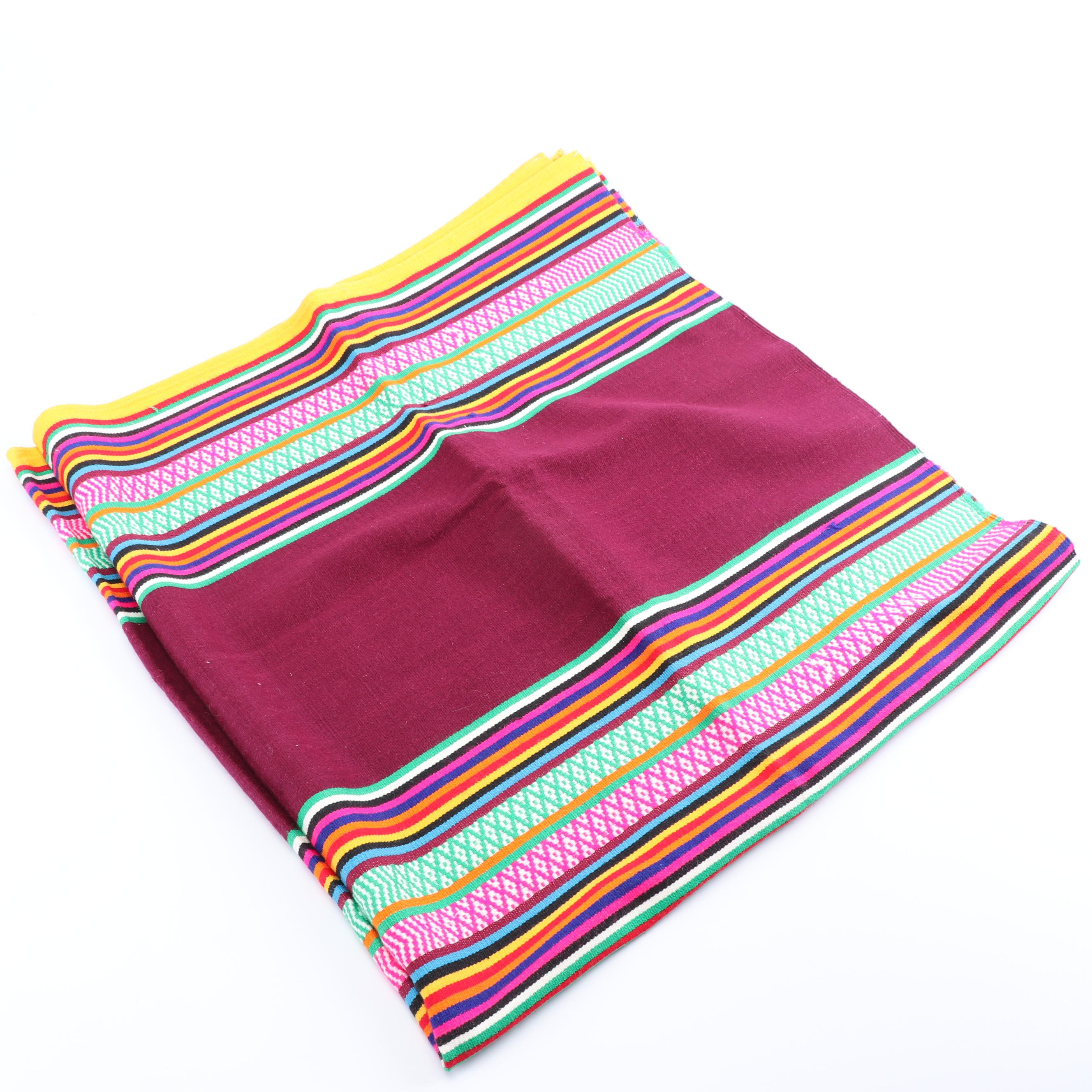 Indonesian Ikat Tablecloth with Textiles, Pillow Fronts, and Purse