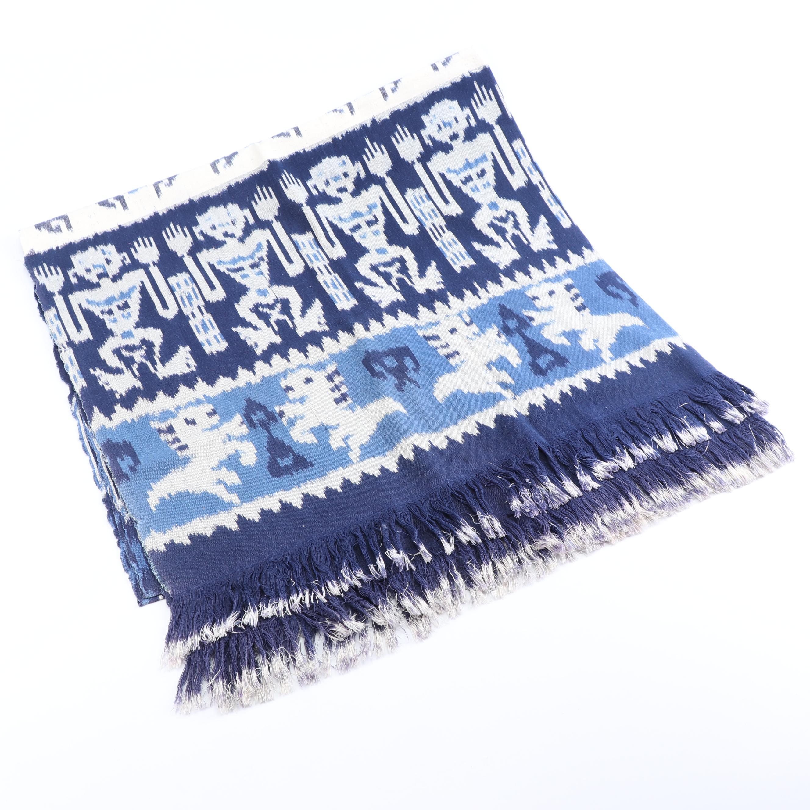 Indonesian Ikat Tablecloth with Textiles, Pillow Fronts, and Purse