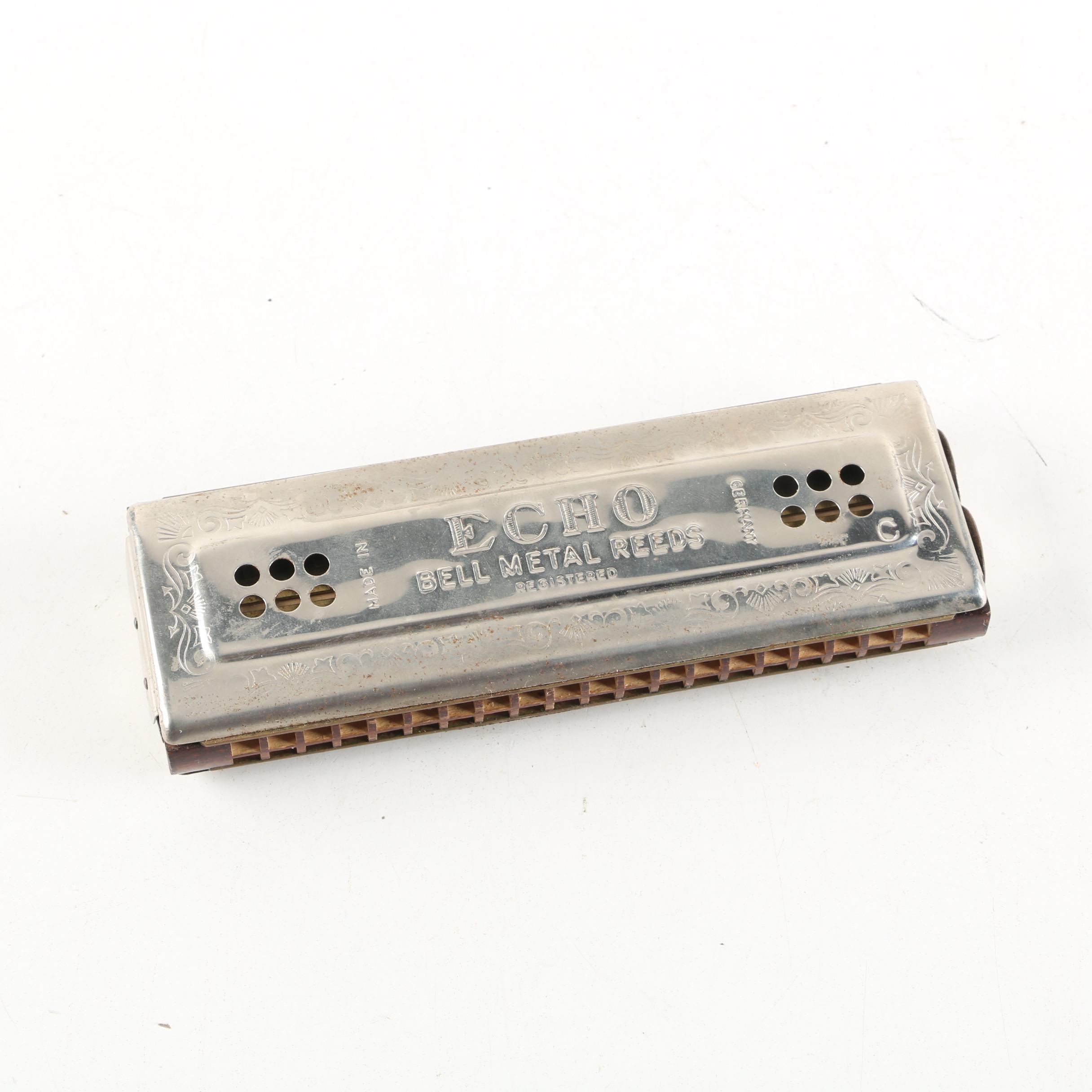 M. Hohner "The Echo" 40-Hole Tremolo Harmonica with Original Box