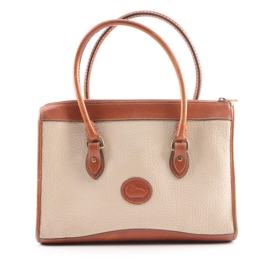 Dooney & Bourke All-Weather Leather Taupe Pebbled Leather Satchel