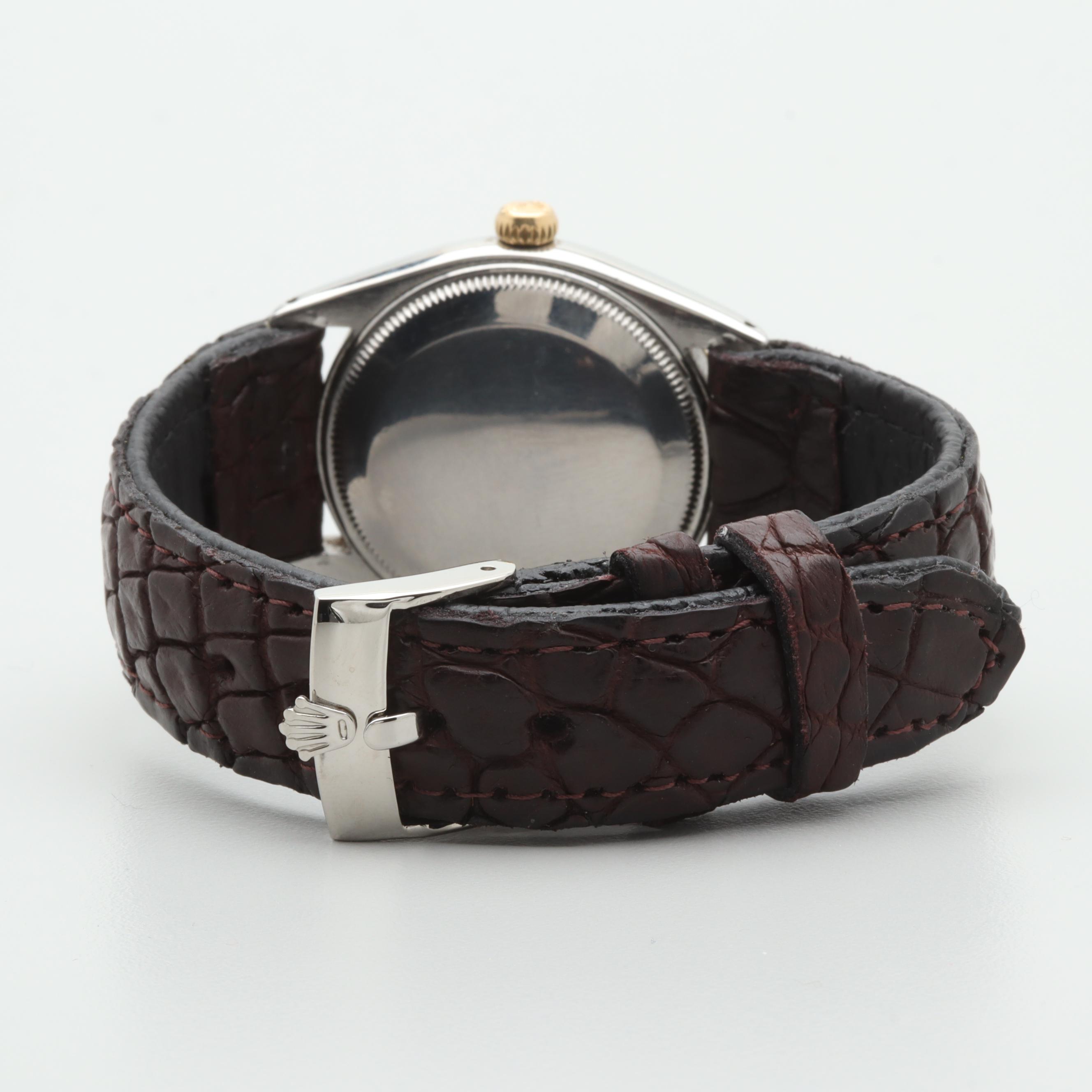 Vintage Rolex Oyster Perpetual Stainless Steel and 14K Yellow Gold Watch