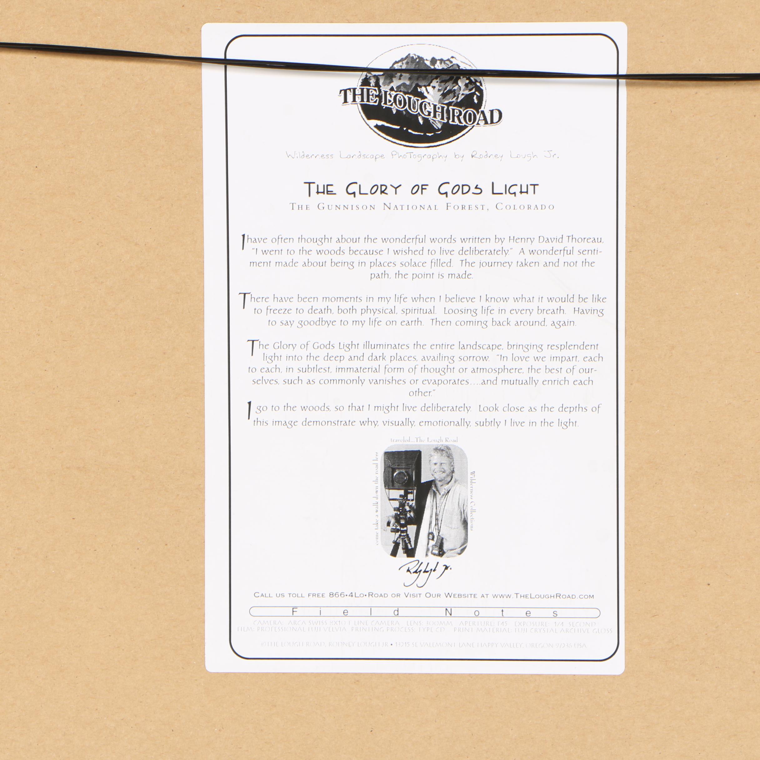 Rodney Lough Jr. Color Photograph "The Glory of God's Light"