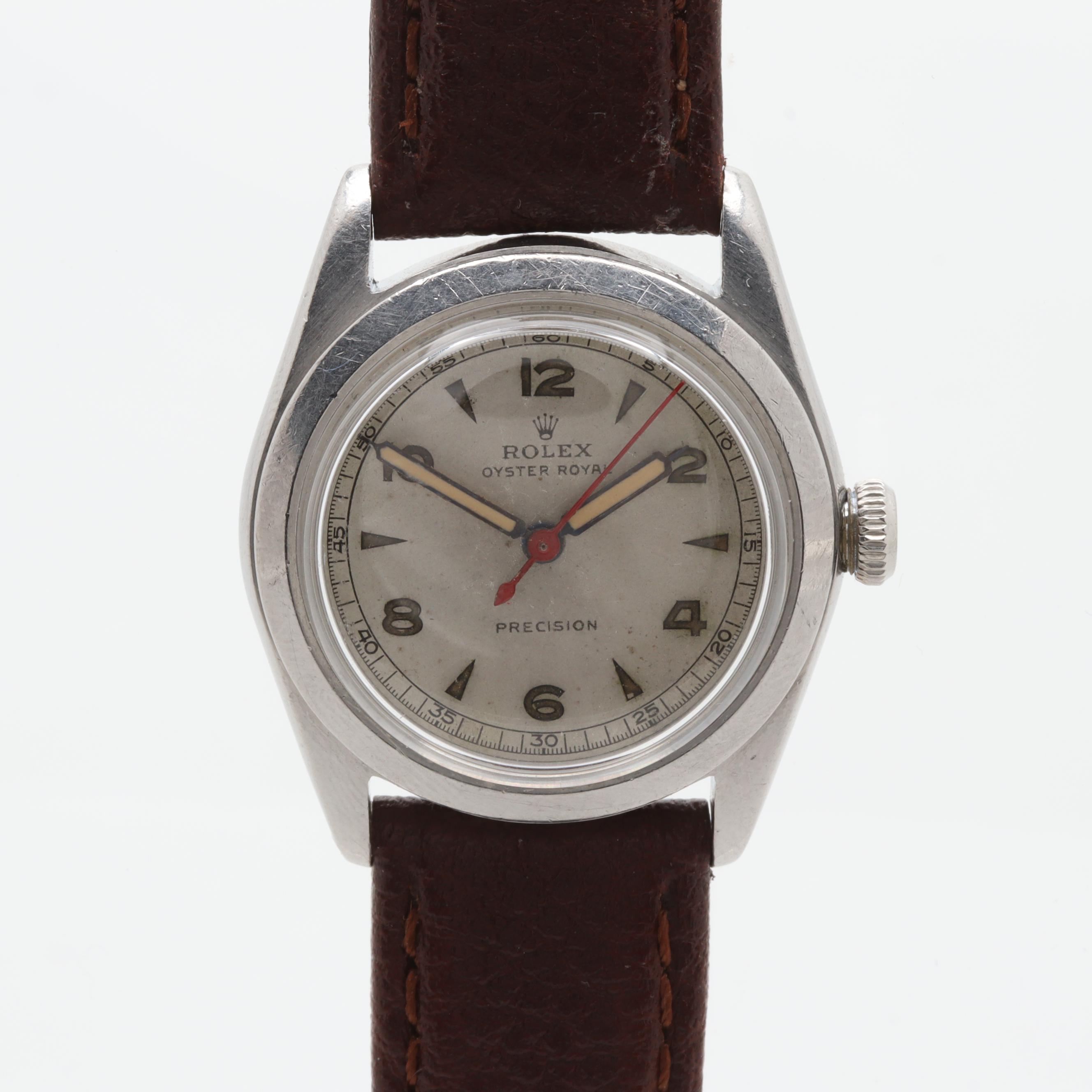 Vintage Rolex Oyster Royal Precision Stem Wind Stainless Steel Watch