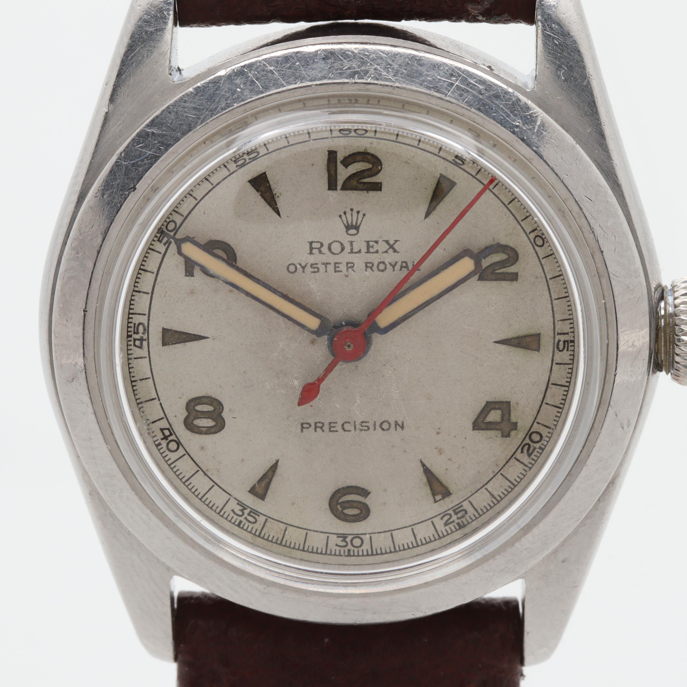 Vintage Rolex Oyster Royal Precision Stem Wind Stainless Steel Watch