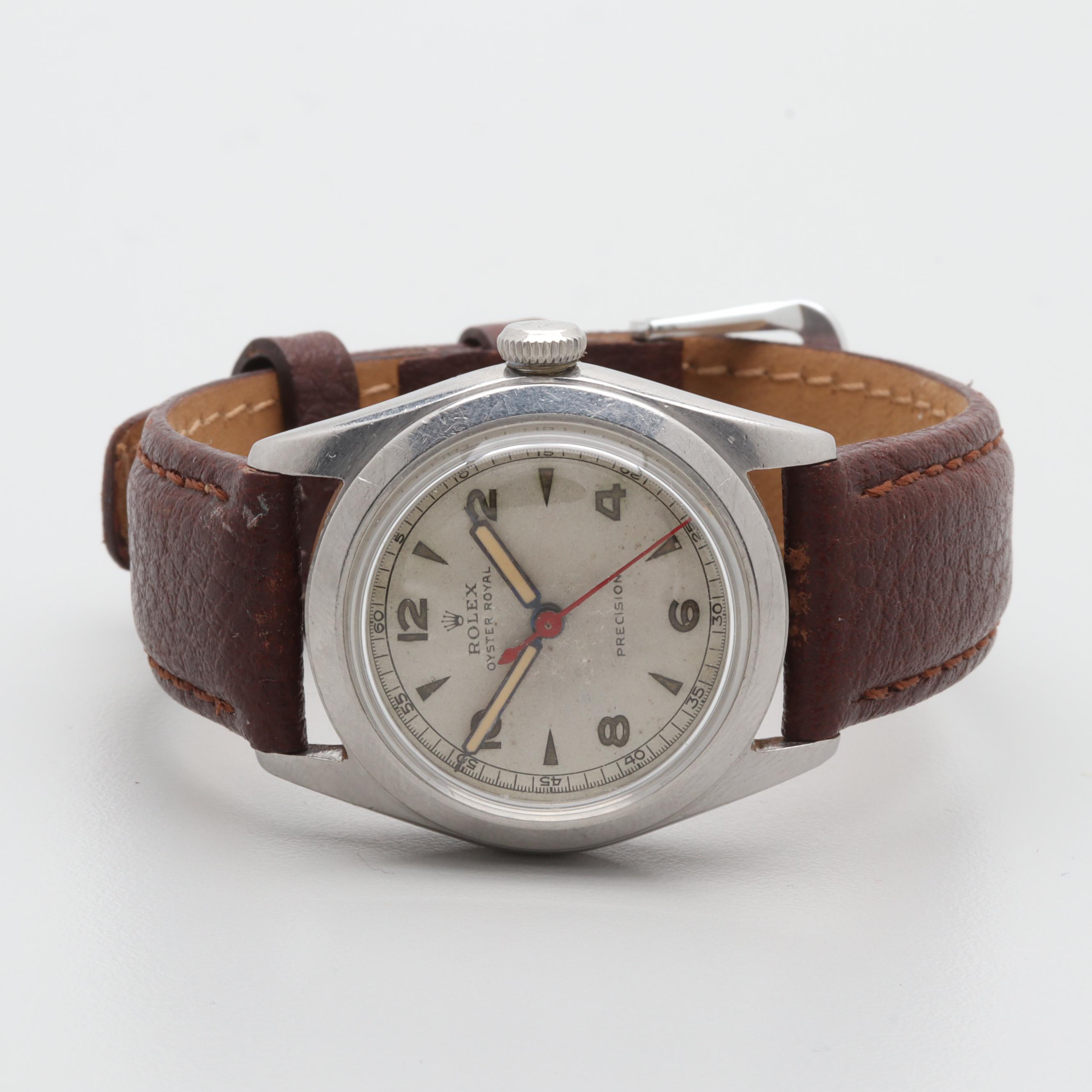 Vintage Rolex Oyster Royal Precision Stem Wind Stainless Steel Watch