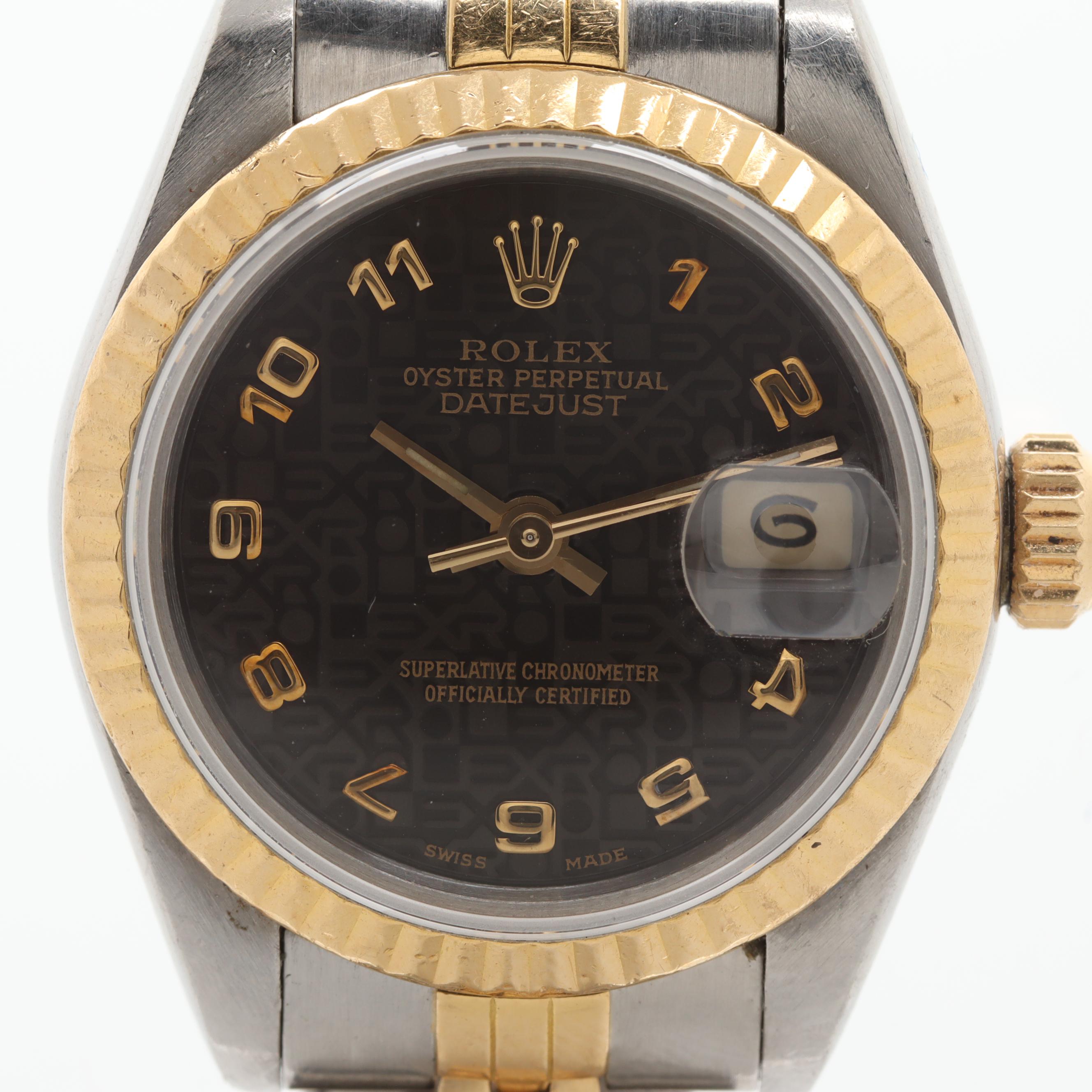 Circa 1987 Rolex Oyster Perpetual Datejust 18K Gold and Stainless Watch