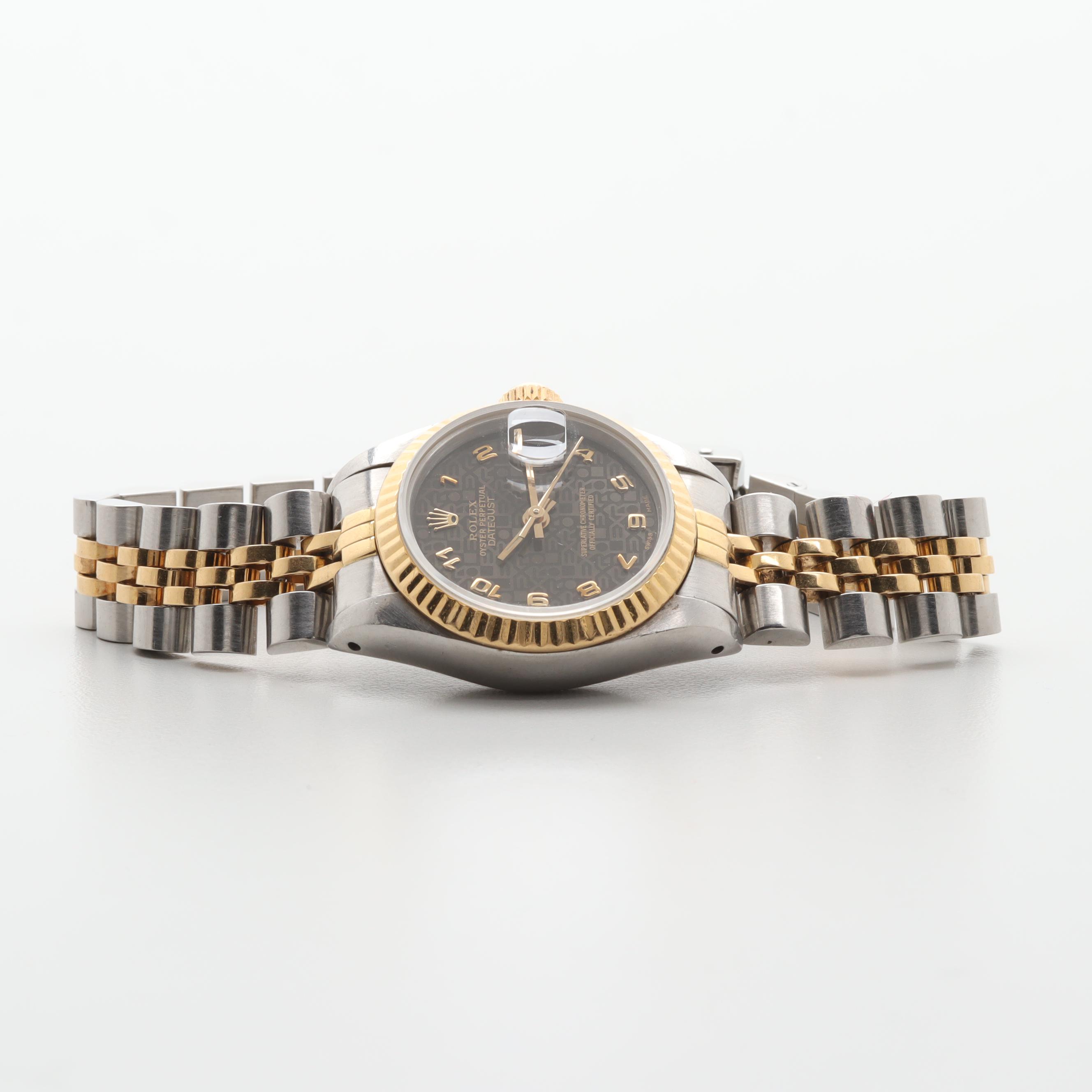 Circa 1987 Rolex Oyster Perpetual Datejust 18K Gold and Stainless Watch