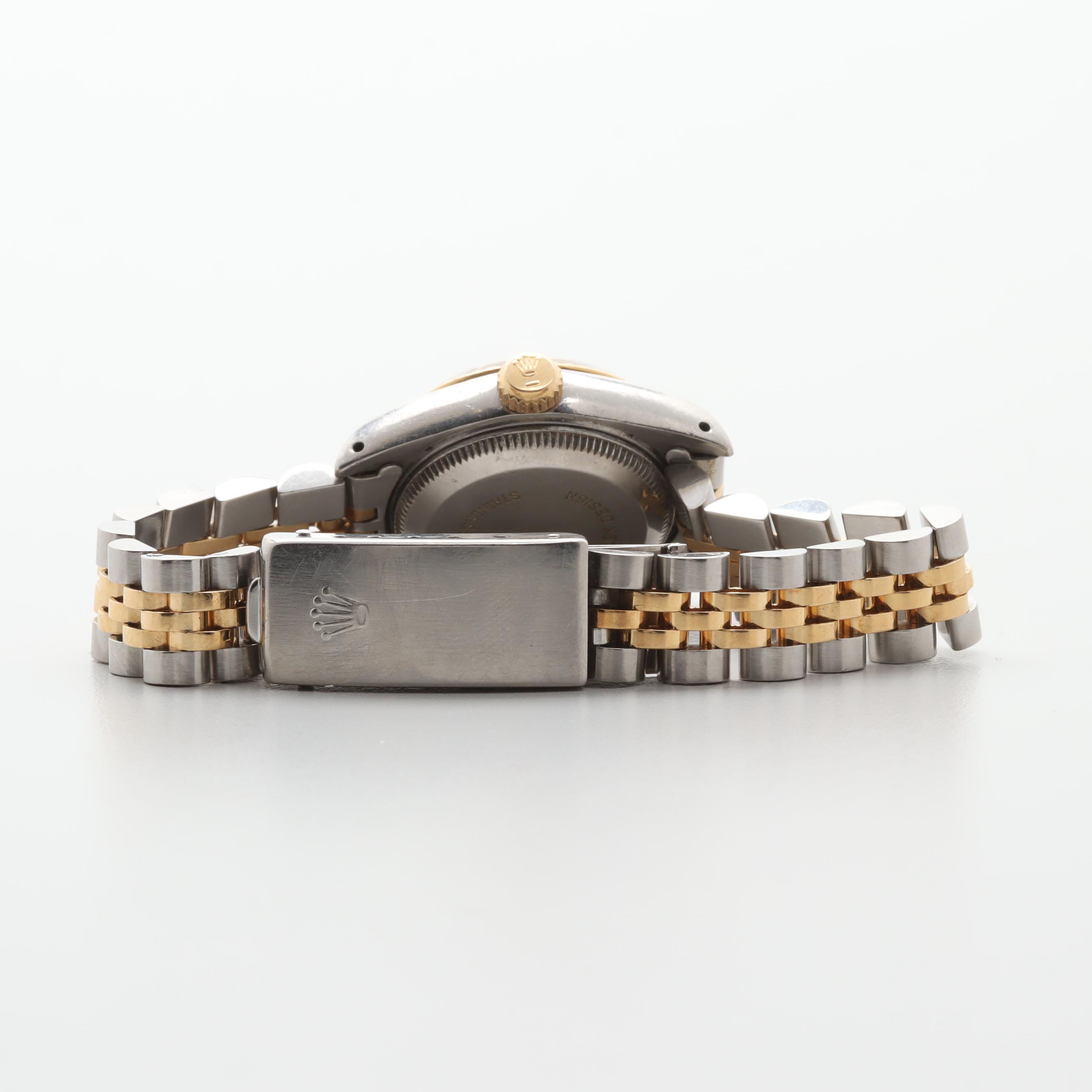 Circa 1987 Rolex Oyster Perpetual Datejust 18K Gold and Stainless Watch