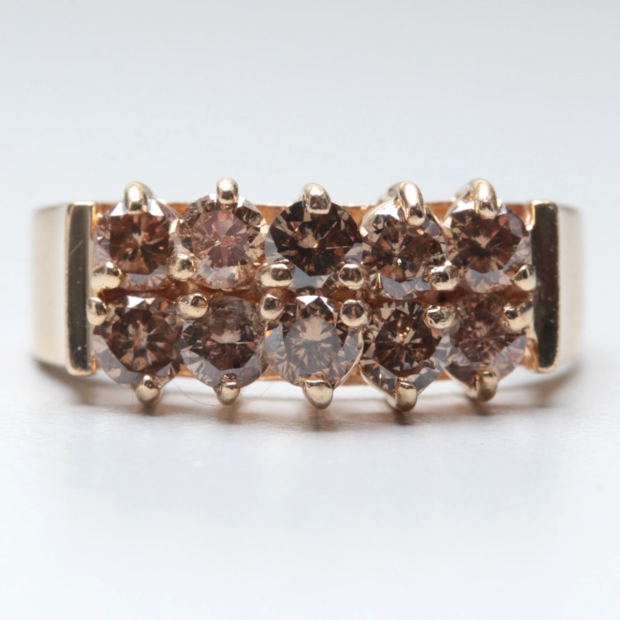 14K Yellow Gold Diamond Ring