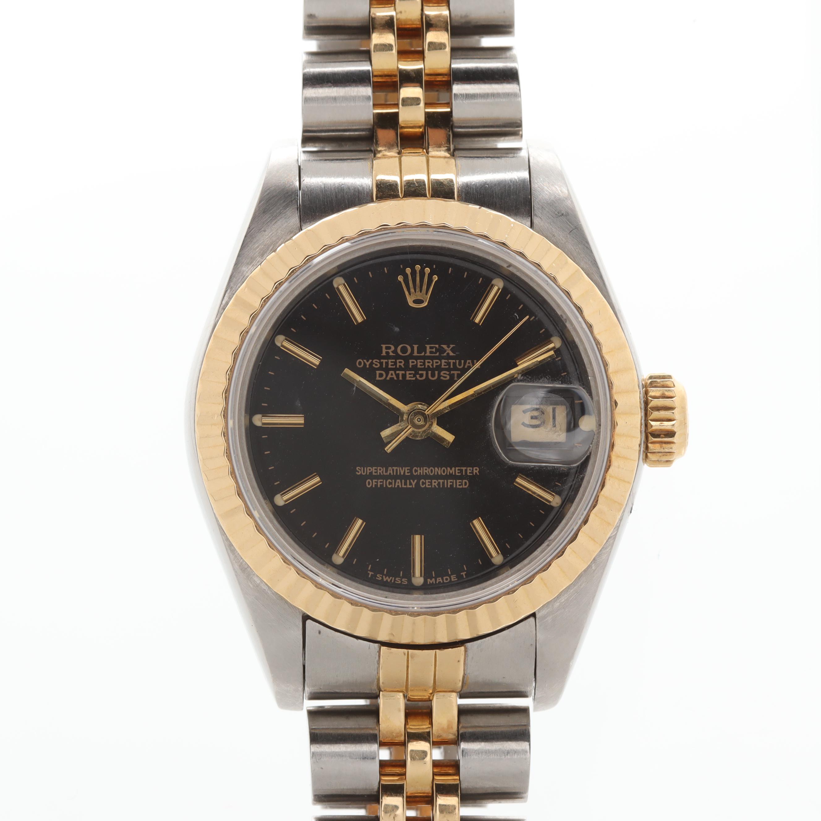 Circa 1989 Rolex Datejust 18K Gold and Stainless Steel Watch