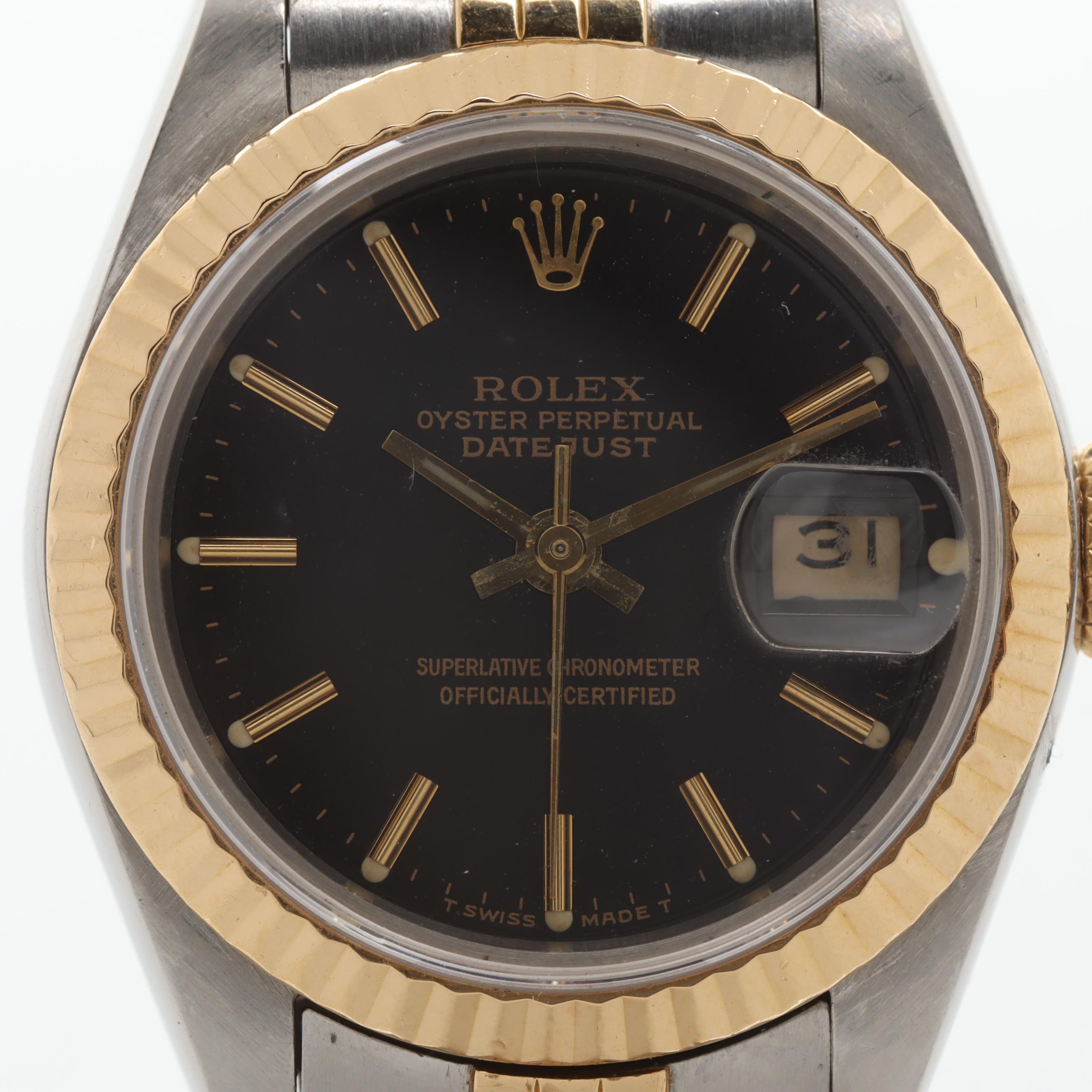 Circa 1989 Rolex Datejust 18K Gold and Stainless Steel Watch