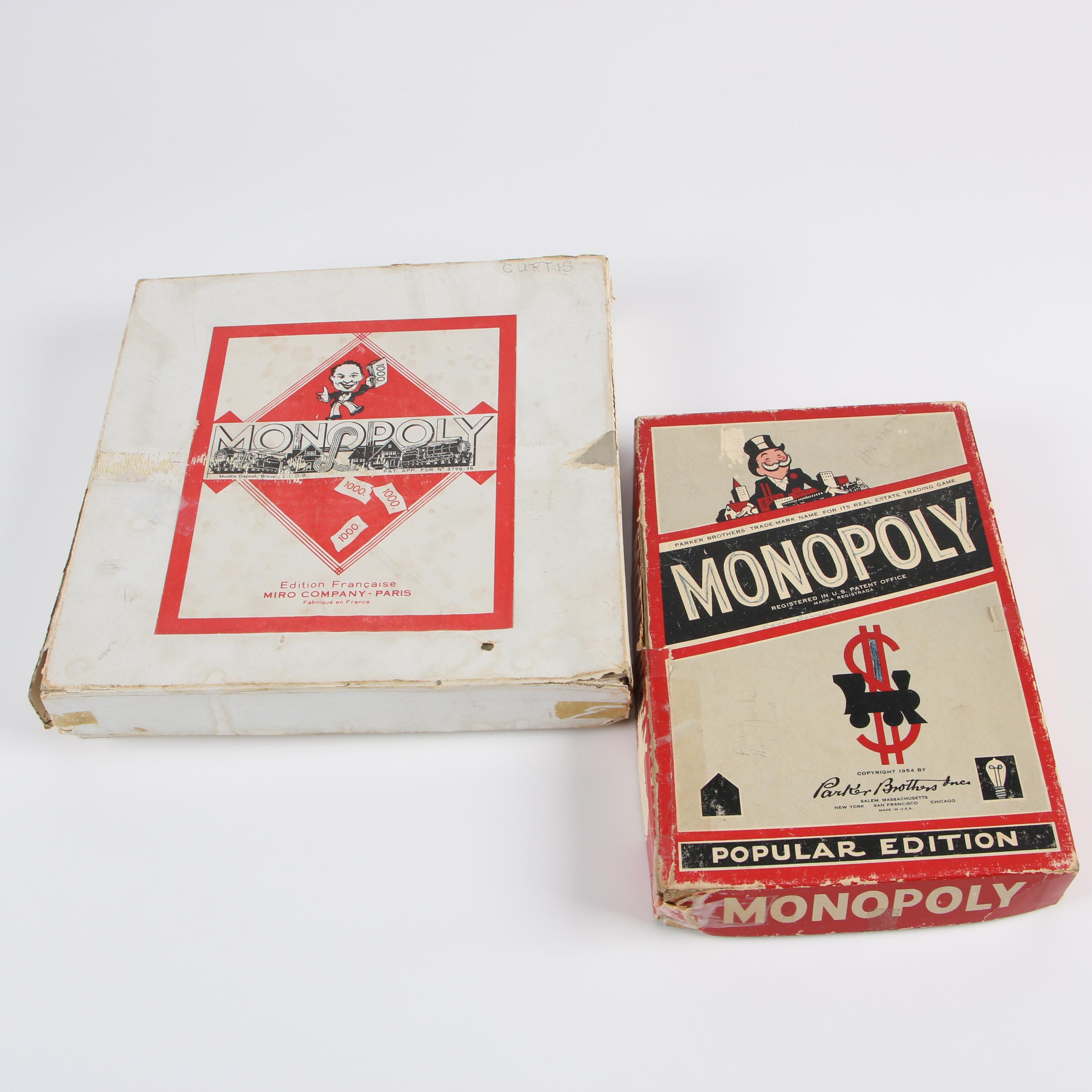 1950s French Edition and Popular Edition Monopoly Games