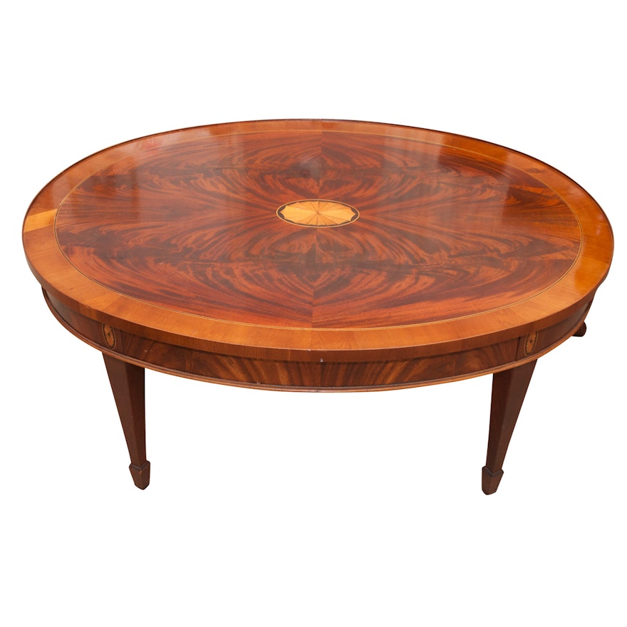 "Copley Place Collection" Mahogany and Marquetry Coffee Table by Hekman