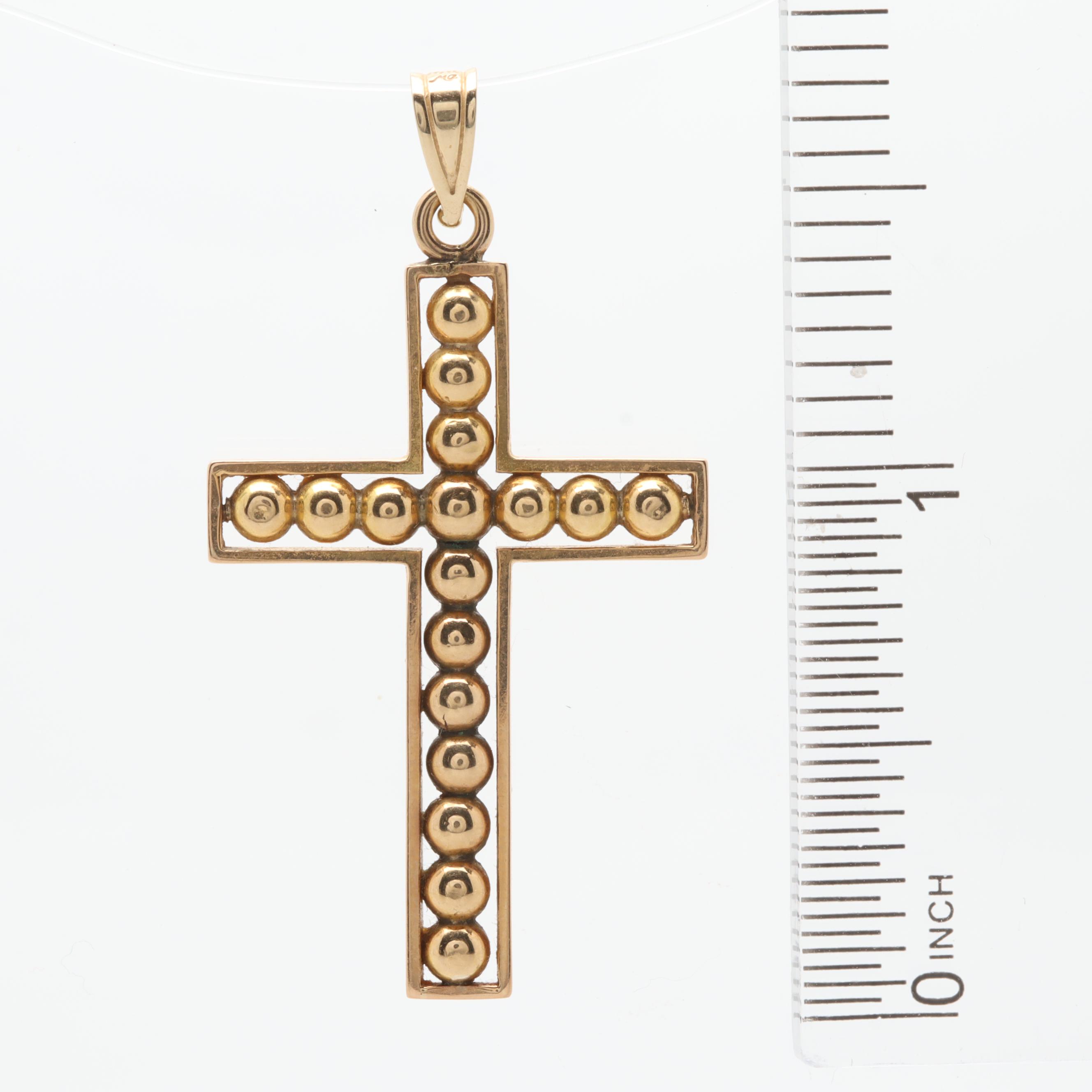 14K Yellow Gold Cross Pendant