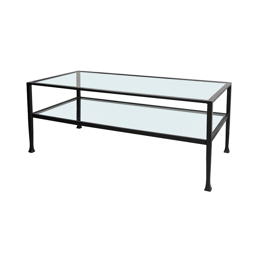 Glass Top Two-Tier Coffee Table