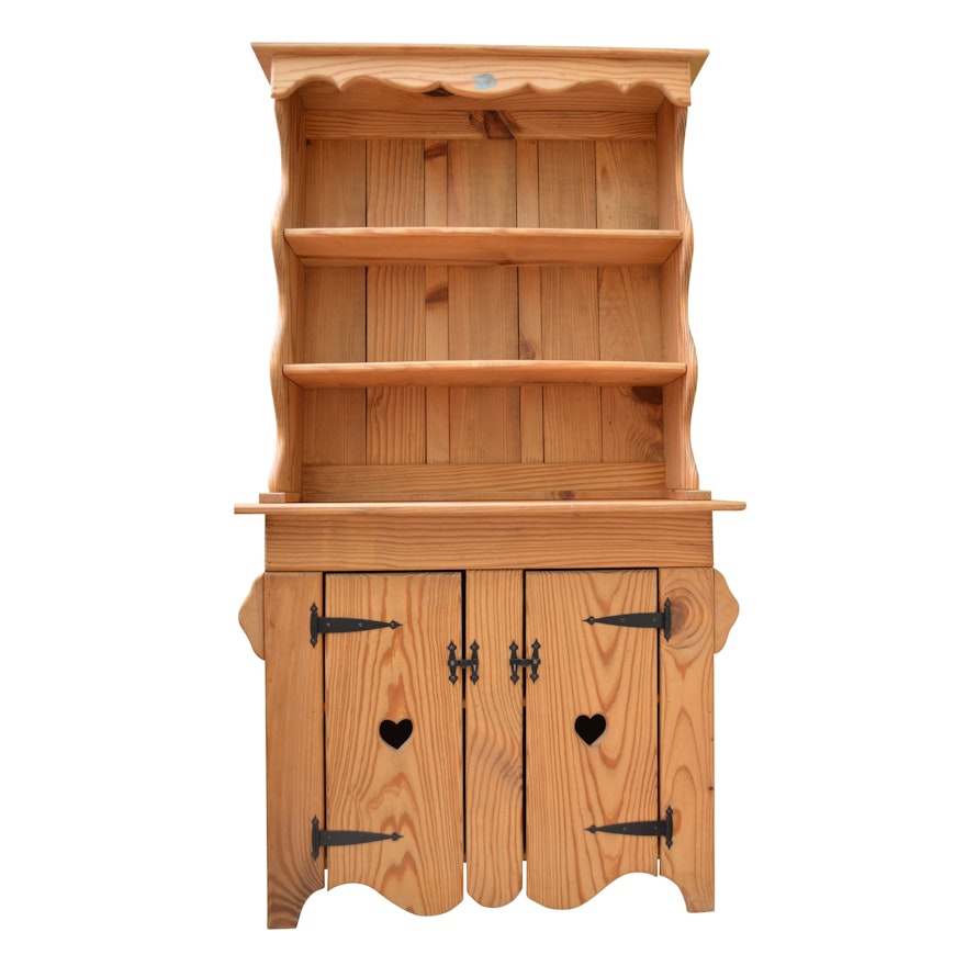 Reproduction Pine Stepback Cupboard