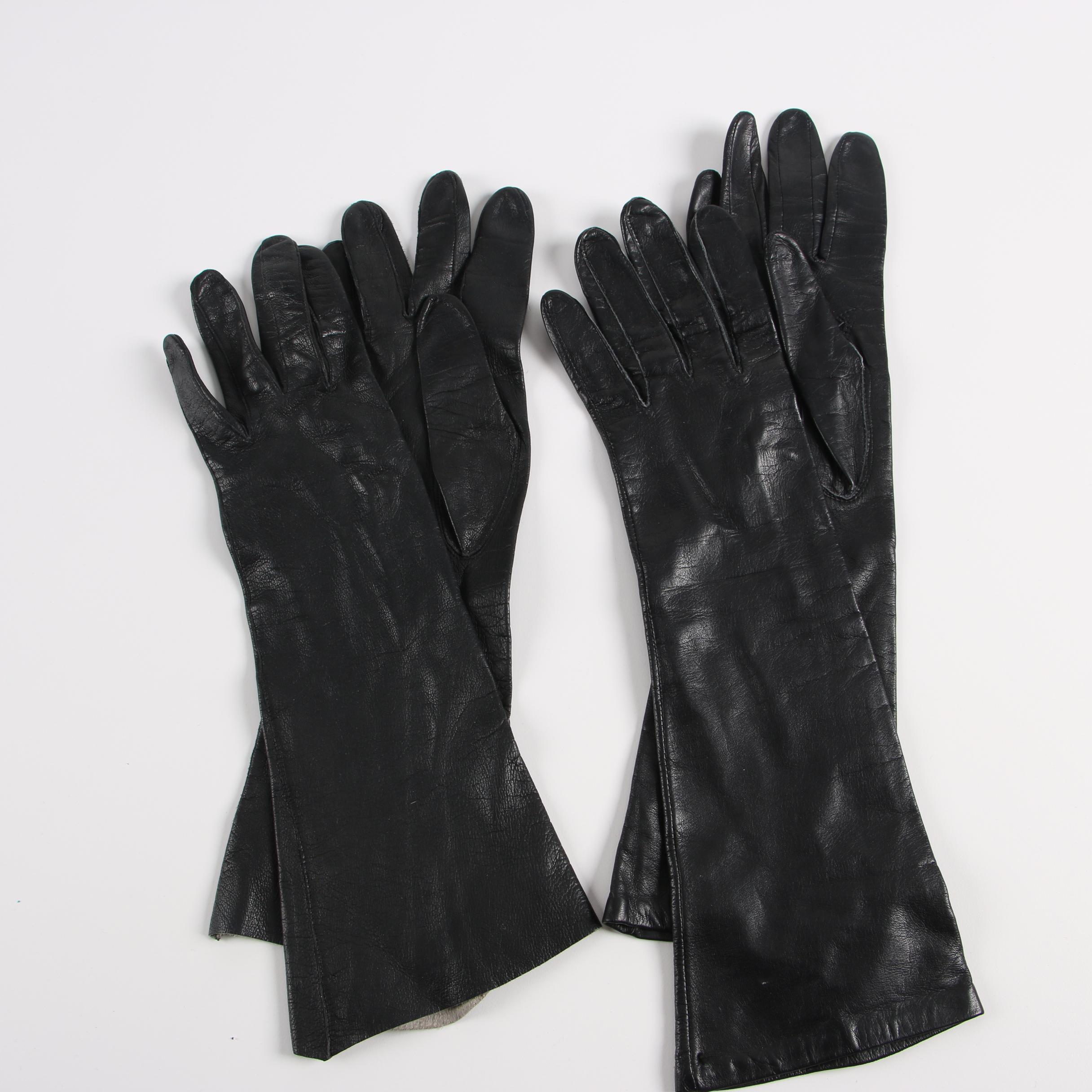 Vintage Gloves including Rabbit Fur Lined, Leather, Bead Accented and Crochet