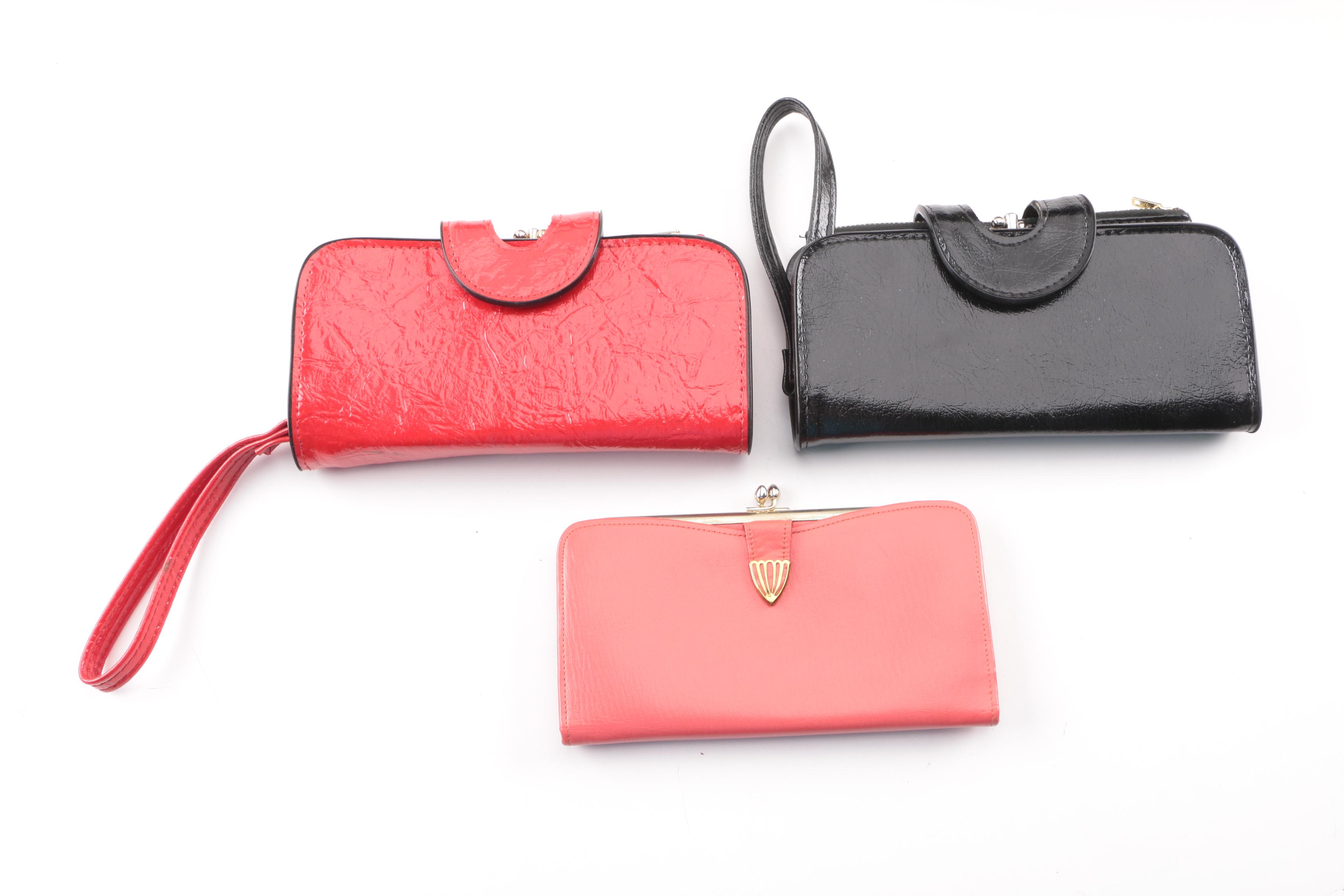 Vintage Leather and Vinyl Box Purses, Wristlets, Wallet and Clutch