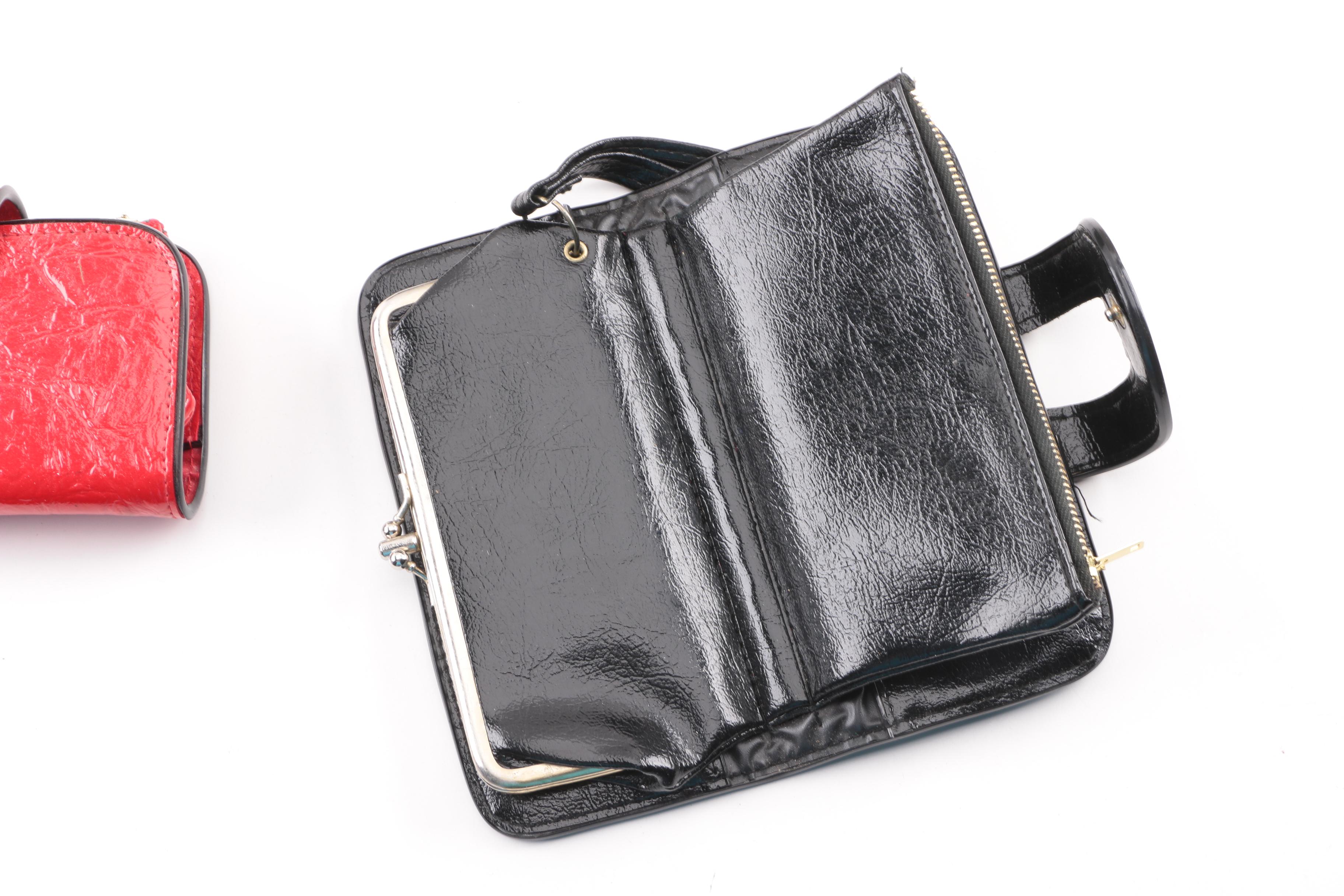 Vintage Leather and Vinyl Box Purses, Wristlets, Wallet and Clutch