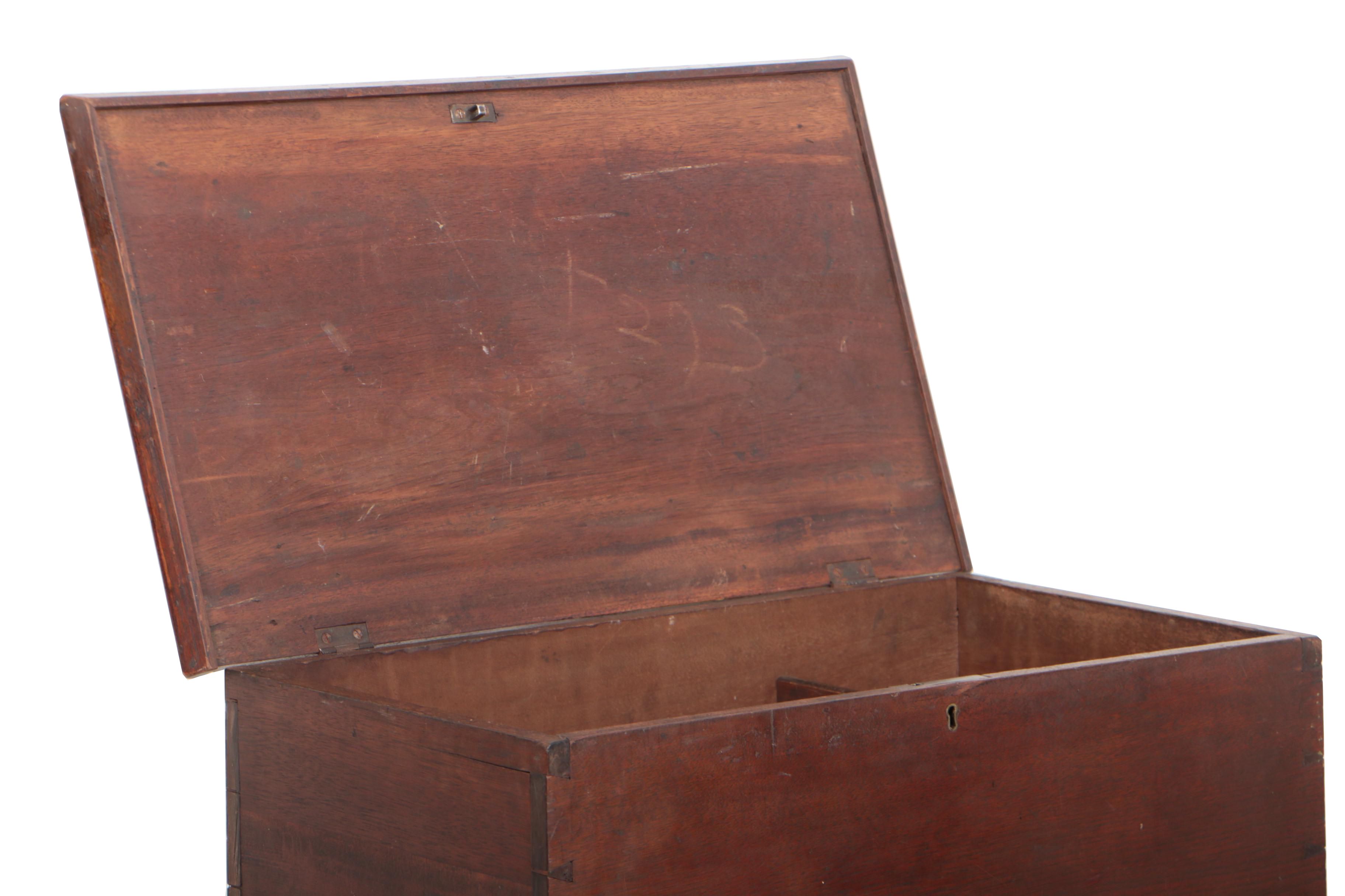 Southern Late Federal Walnut Sugar Chest-on-Frame, Circa 1820-1840