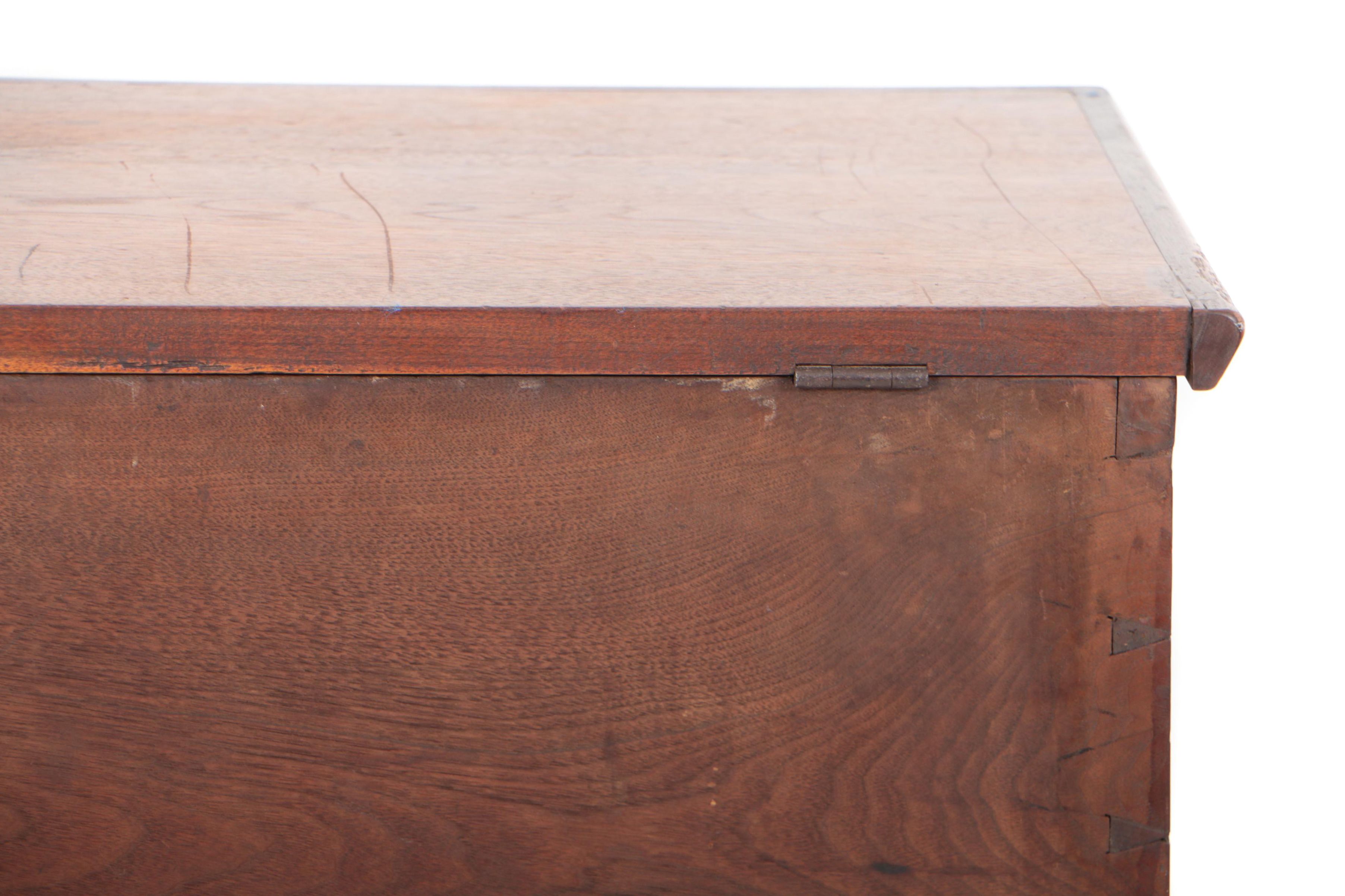 Southern Late Federal Walnut Sugar Chest-on-Frame, Circa 1820-1840