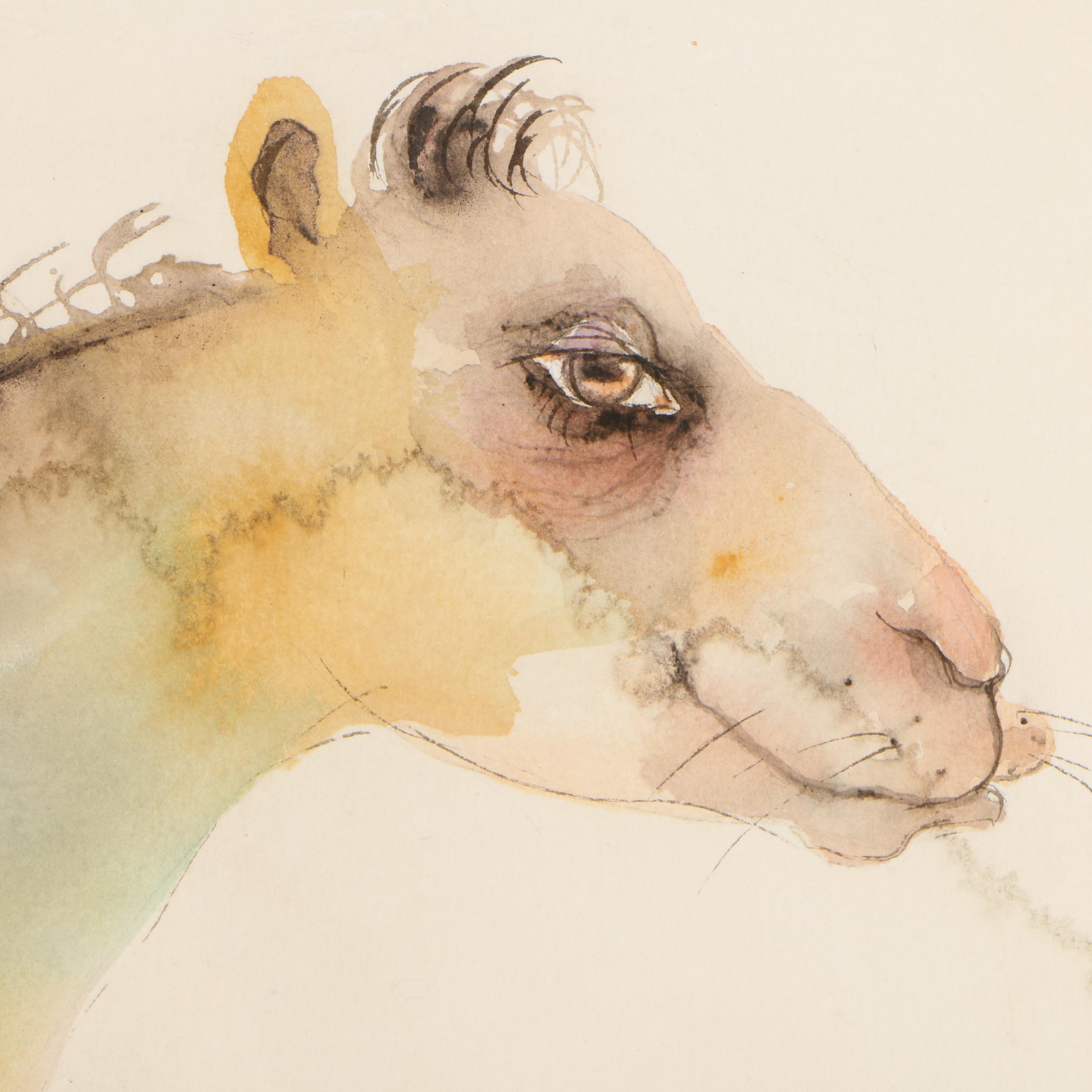 Carol Grigg 1988 Watercolor and Gouache Painting "Baby Camille"