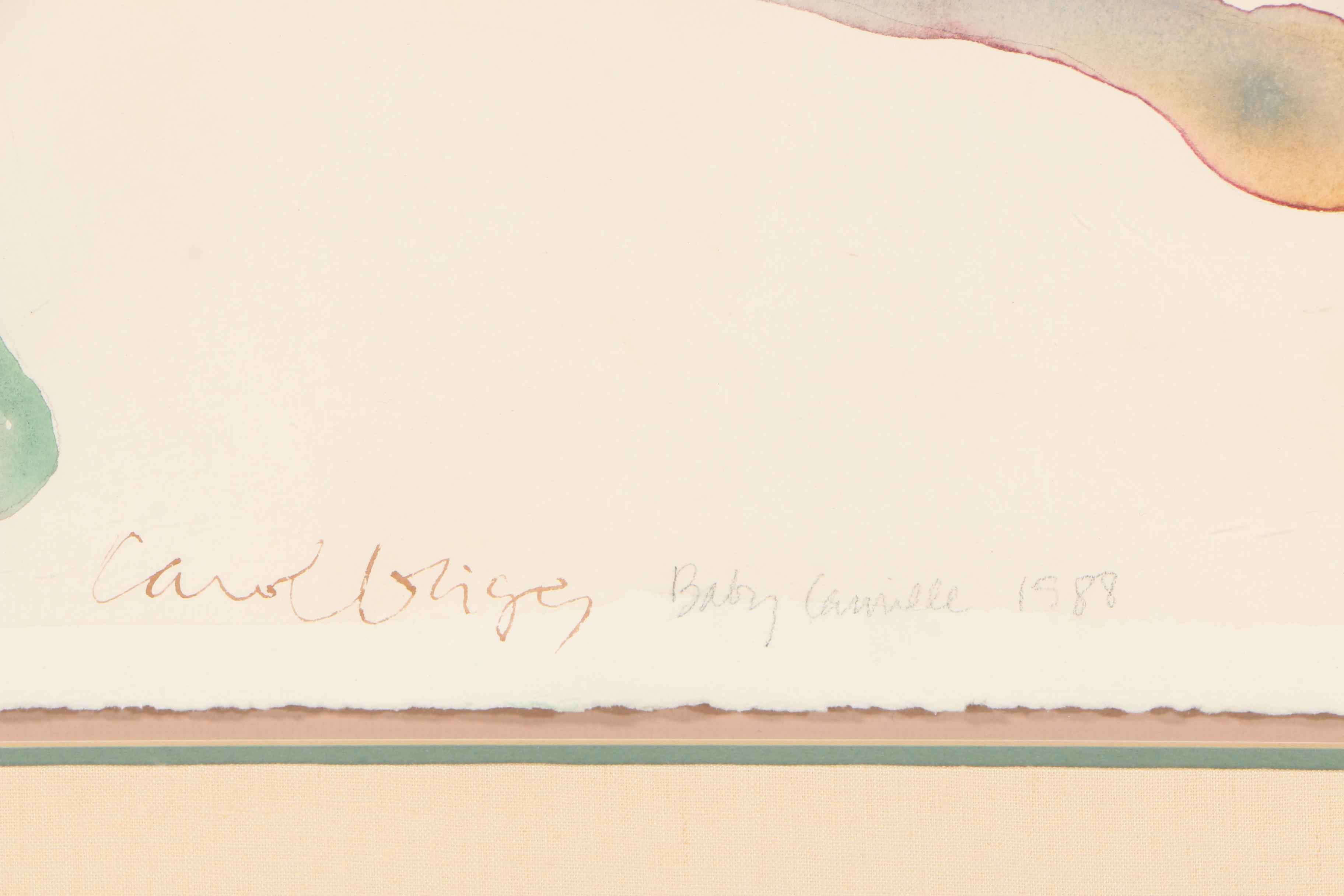 Carol Grigg 1988 Watercolor and Gouache Painting "Baby Camille"