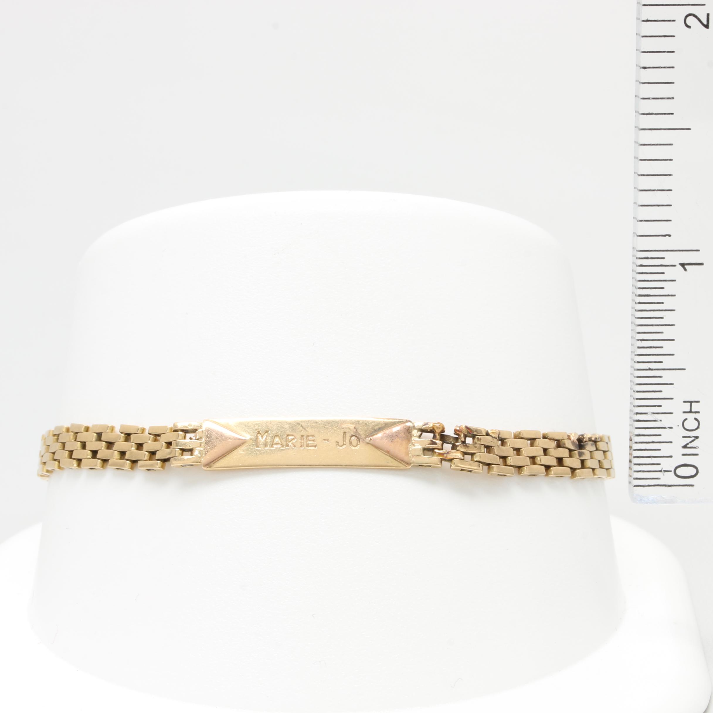 18K Yellow Gold Engraved I.D. Bracelet