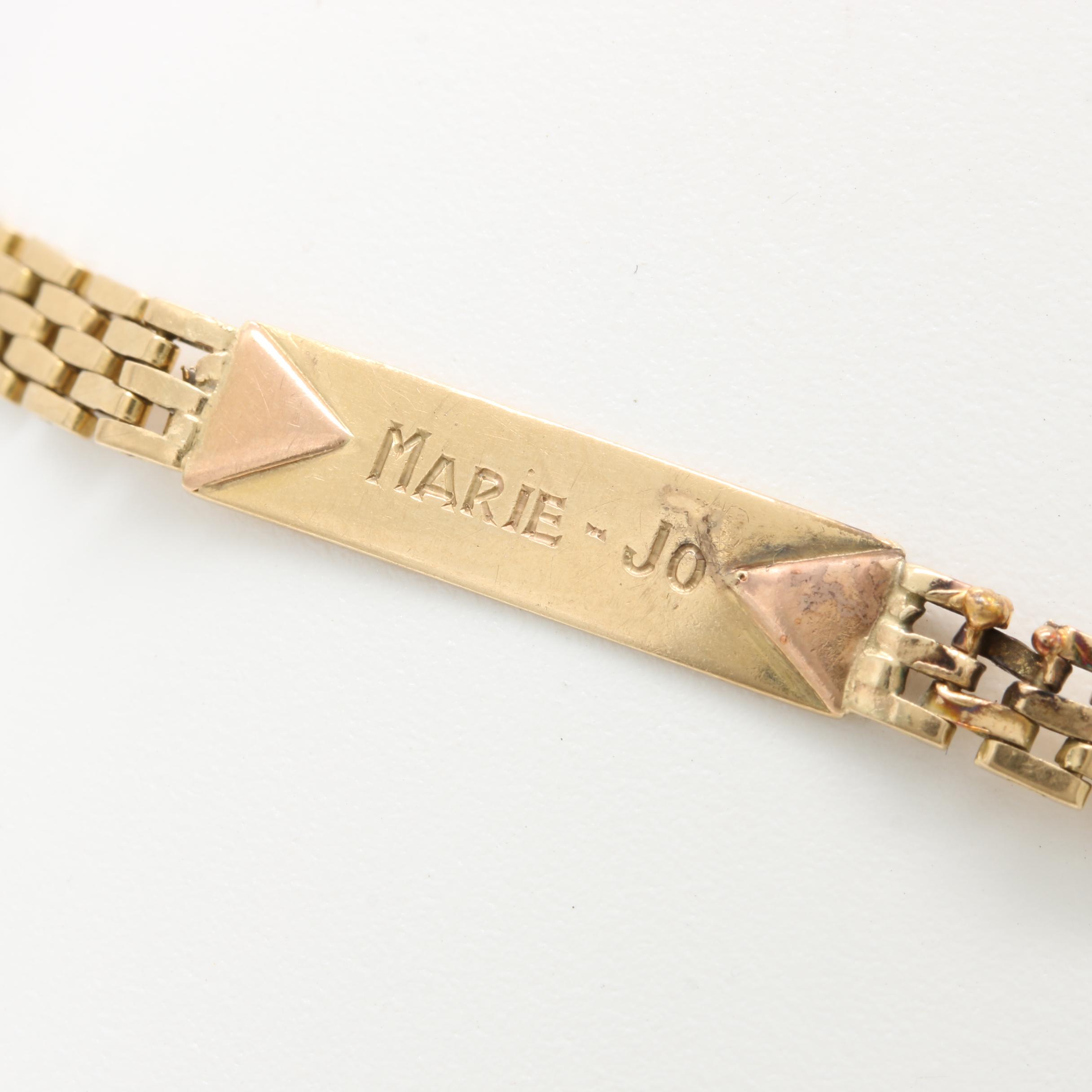 18K Yellow Gold Engraved I.D. Bracelet