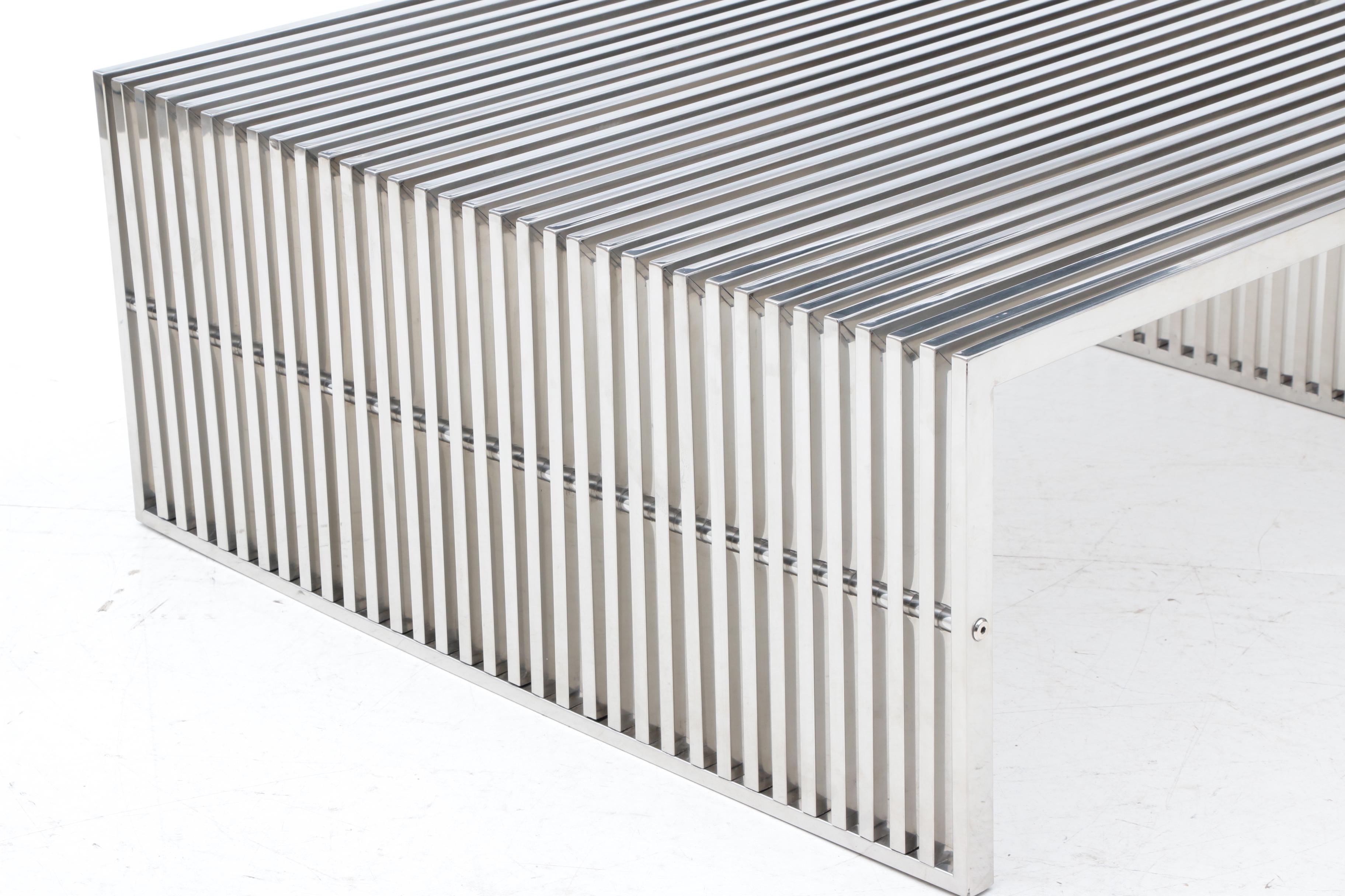 Chromed "Gridiron" Coffee Table by Modway