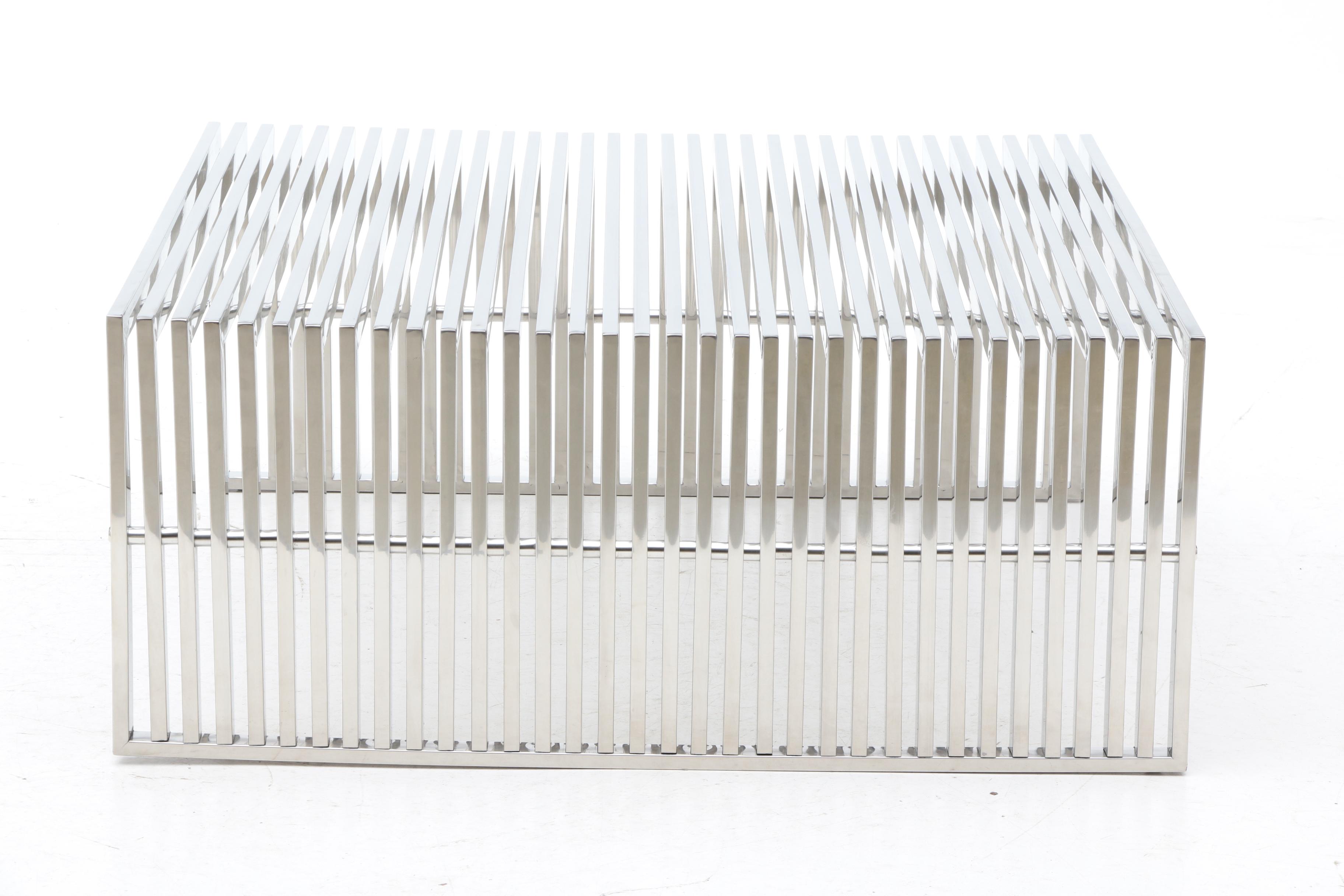 Chromed "Gridiron" Coffee Table by Modway