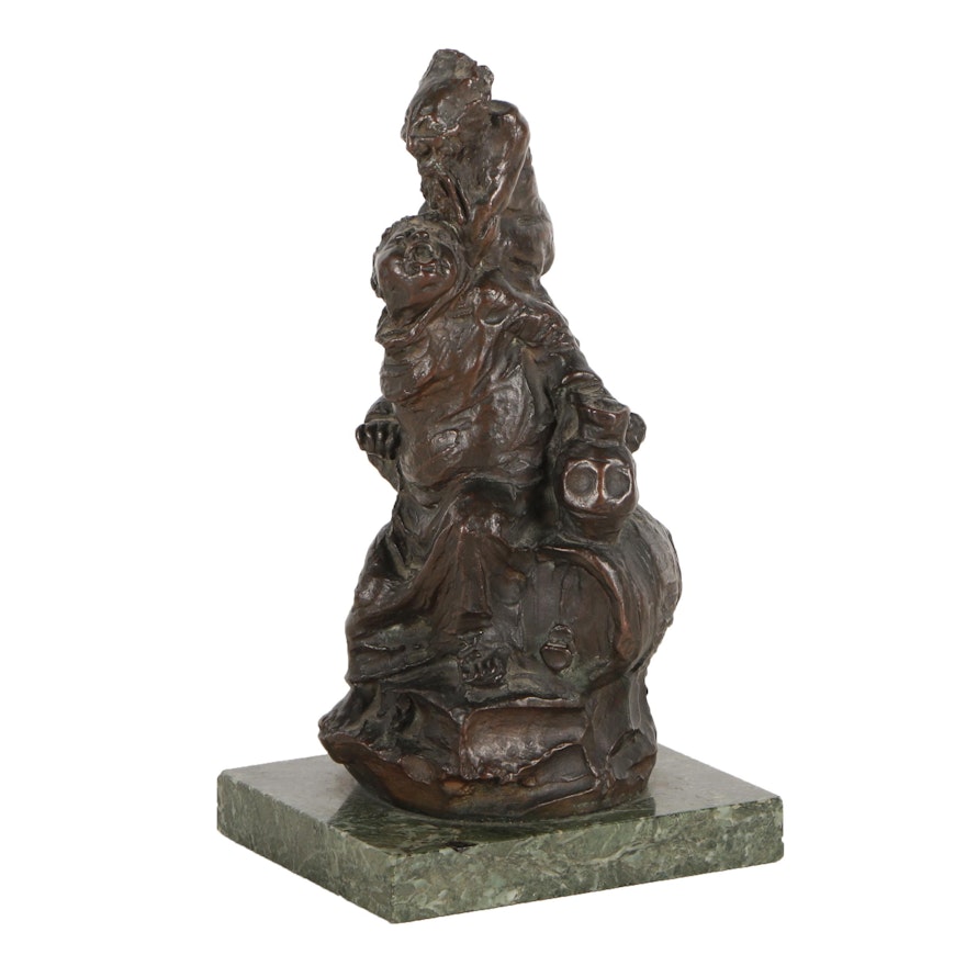 Wilhelm Busch Bronze Sculpture "Kellermeister und Teufel"